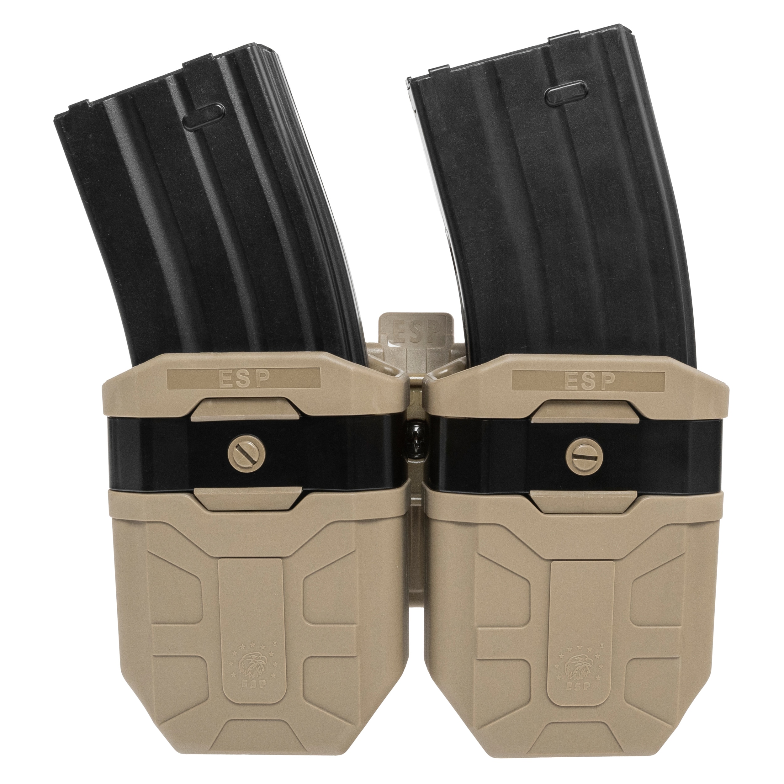 ESP - Doppel-Magazintasche, drehbare Patronentasche mit UBC-05-A-Halterung für 7,62 mm Magazin - Khaki