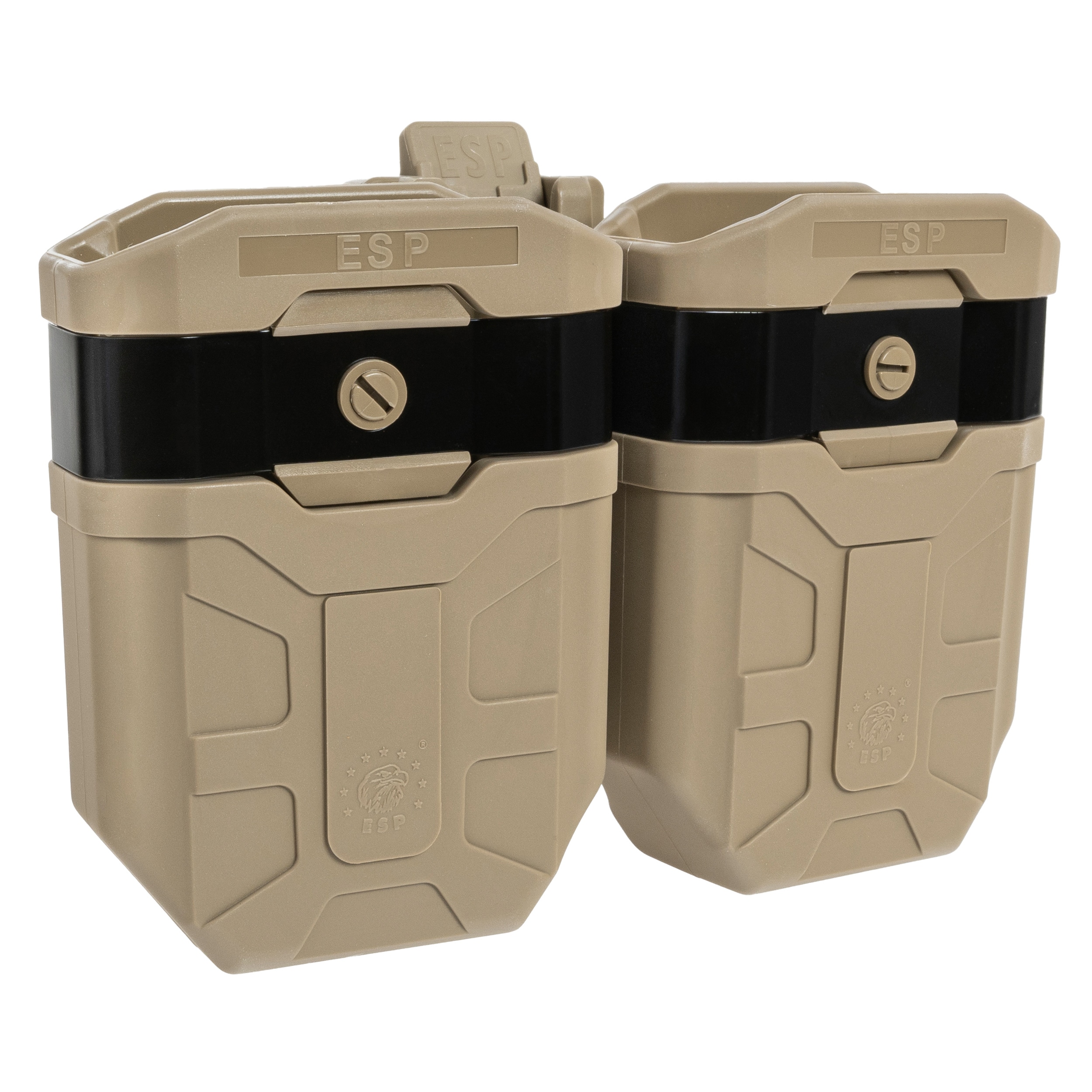 ESP - Doppel-Magazintasche, drehbare Patronentasche mit UBC-05-A-Halterung für 7,62 mm Magazin - Khaki