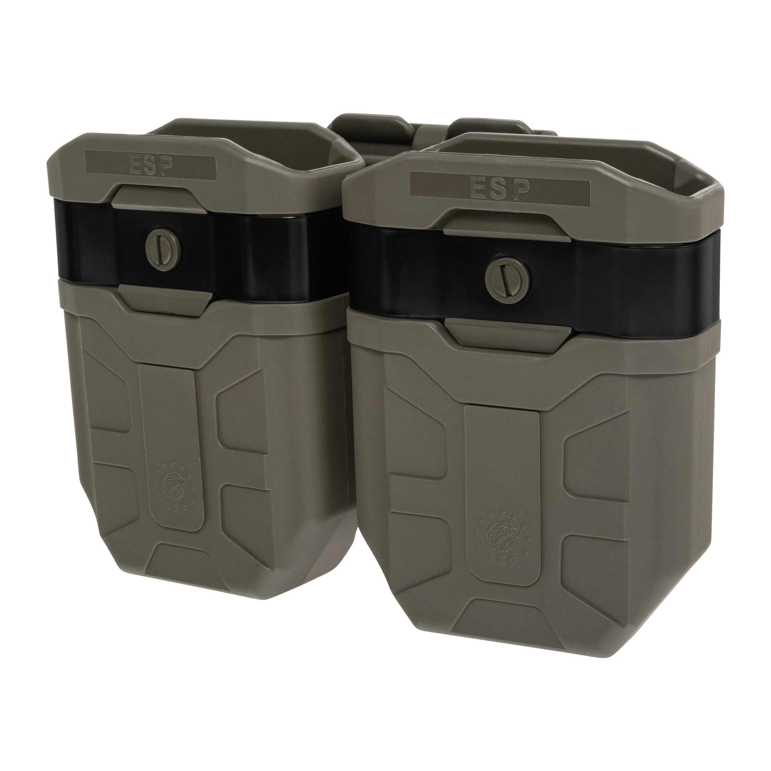 ESP - Doppel-Magazintasche, drehbar mit UBC-07 Clip-Befestigung für 7,62 mm Magazine - Olive Drab