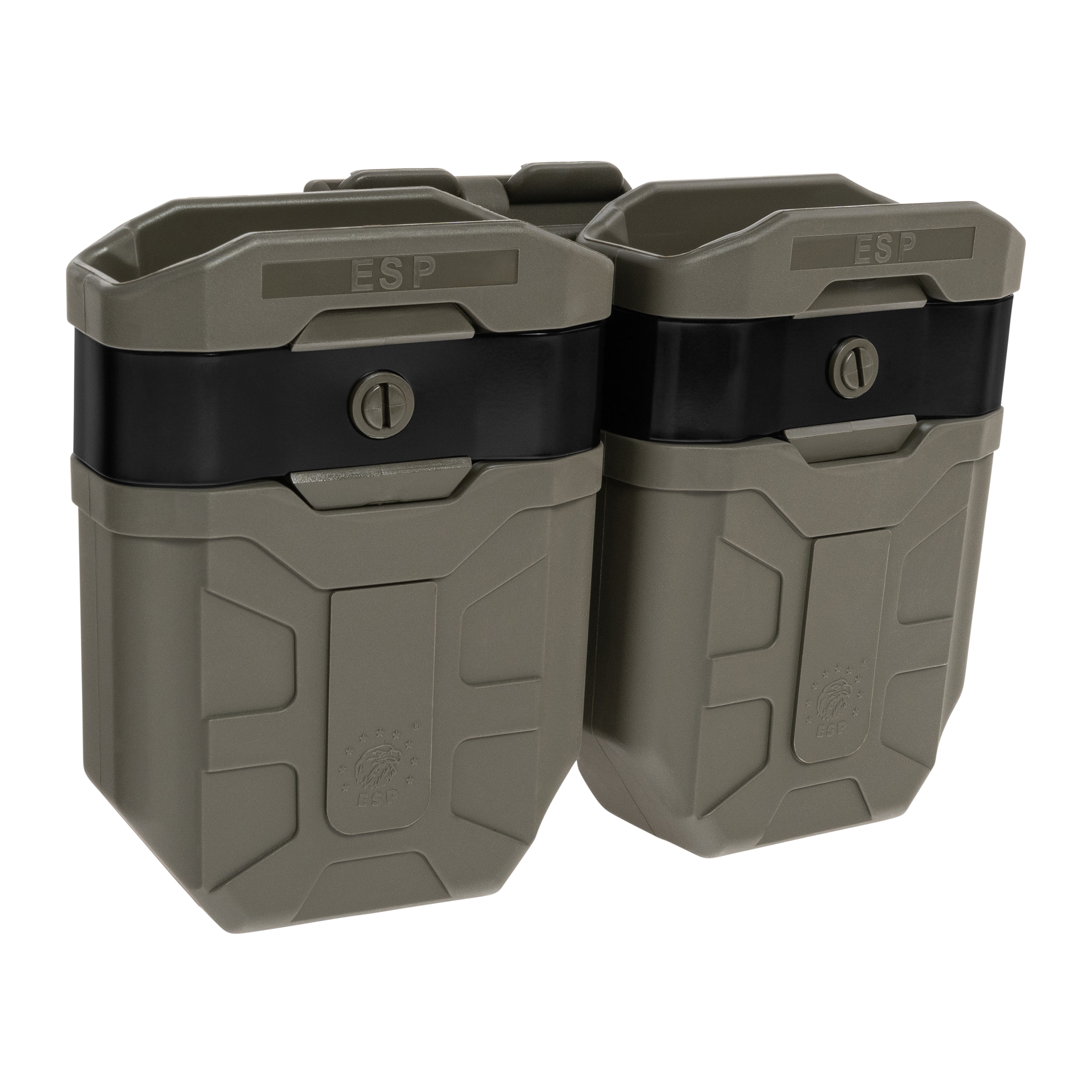ESP - Doppel-Magazintasche, drehbar mit UBC-07 Clip-Befestigung für 7,62 mm Magazine - Olive Drab