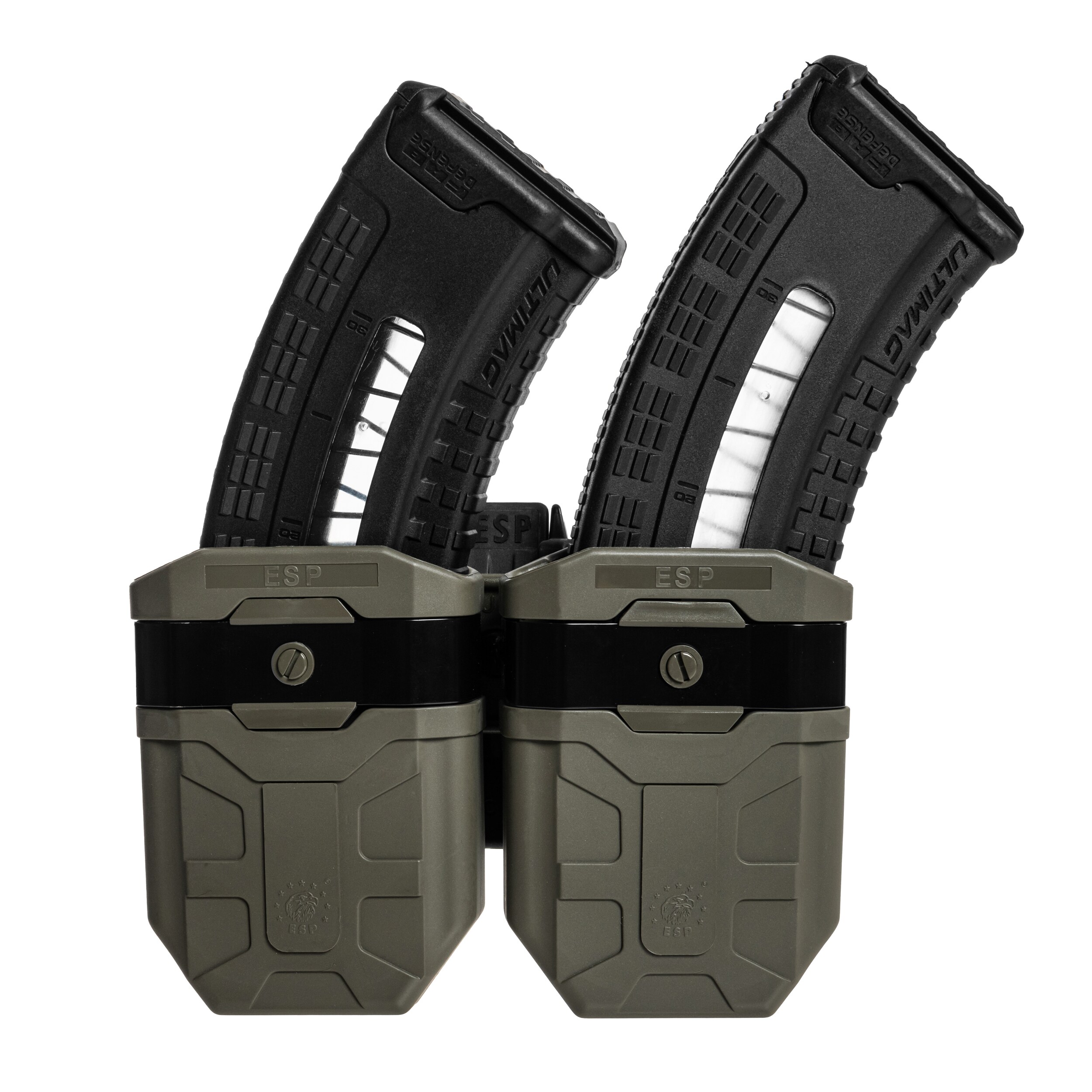 ESP - Doppel-Magazintasche, drehbar mit UBC-08-Halterung für 7,62 mm Magazine - Olive Drab