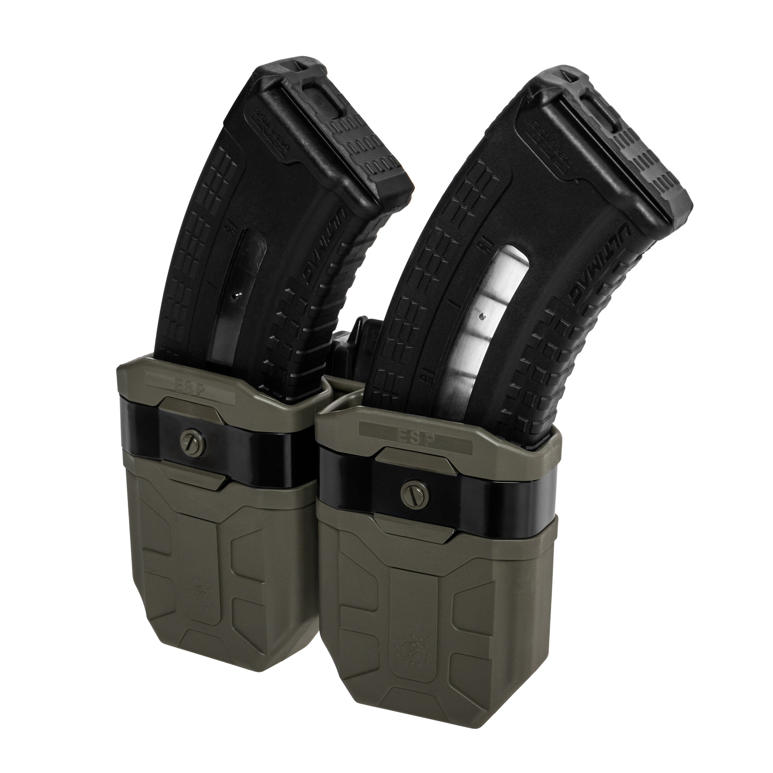 ESP - Doppel-Magazintasche, drehbar mit UBC-08-Halterung für 7,62 mm Magazine - Olive Drab