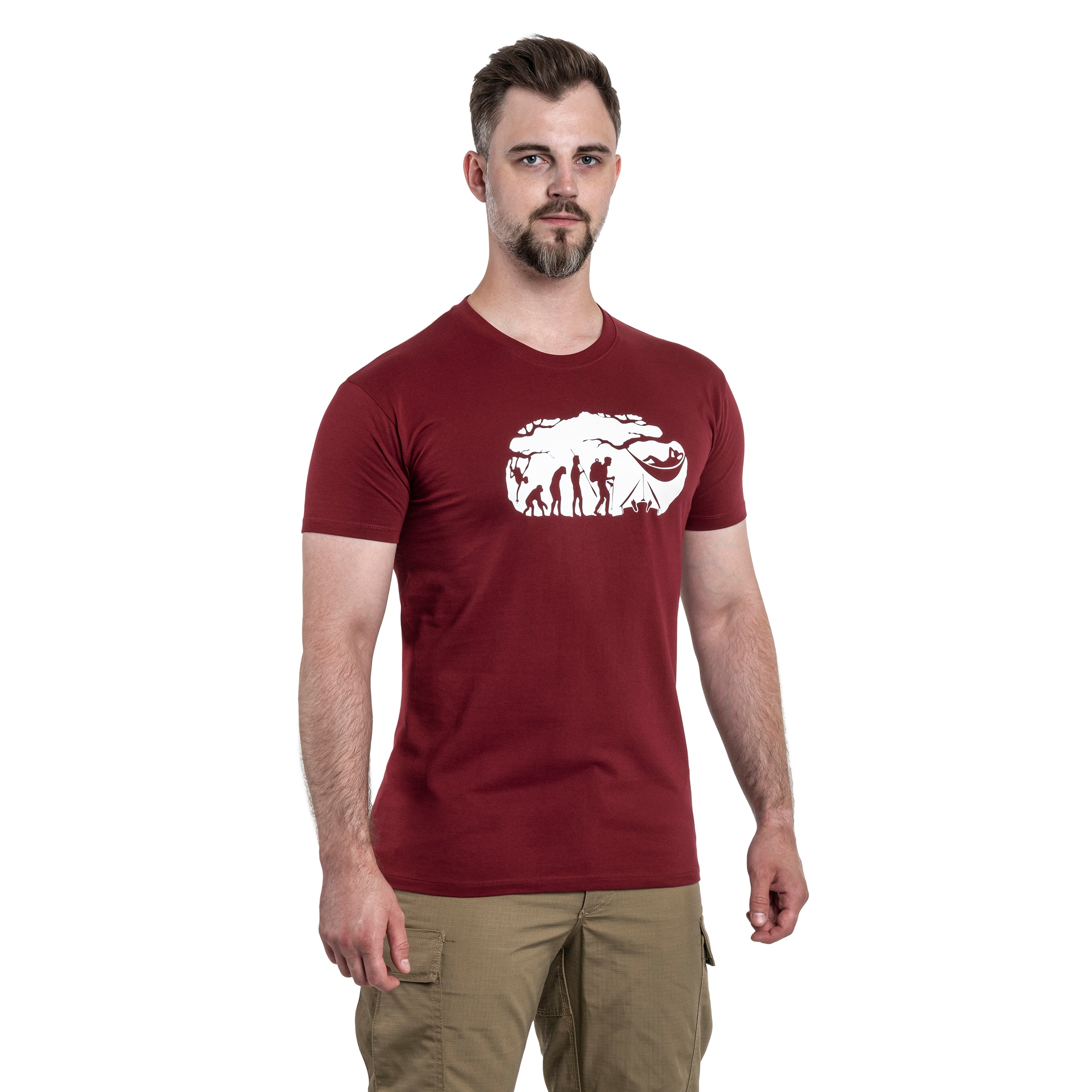 TigerWood - Bushcraft Evolution - T-Shirt - Bordo