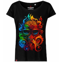 Voyovnik - Colorblast Octopus T-Shirt für Frauen - Schwarz