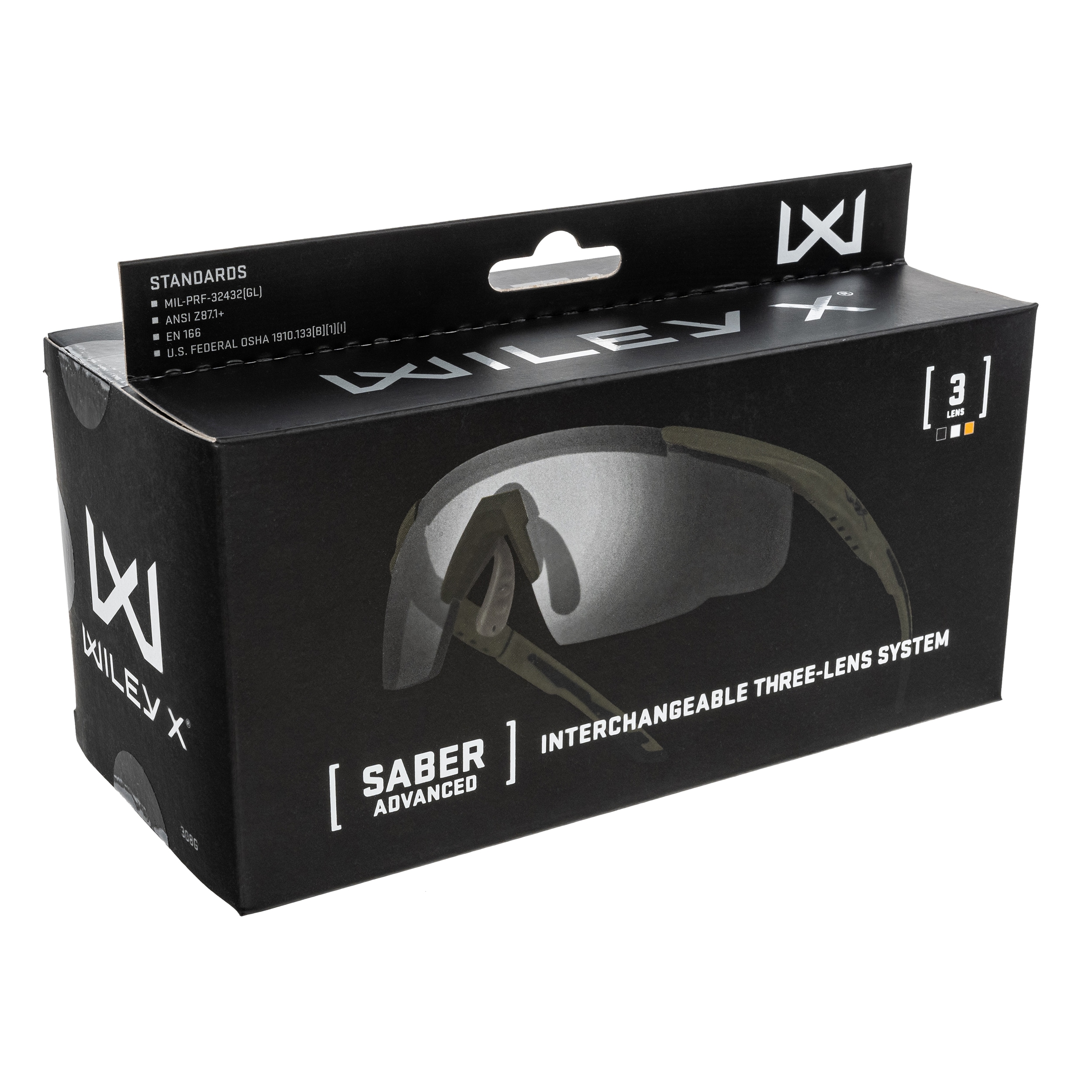 Wiley X - Saber Advanced Set 3in1 - Taktische Brille - Grey/Clear/Light Rust/OD Green