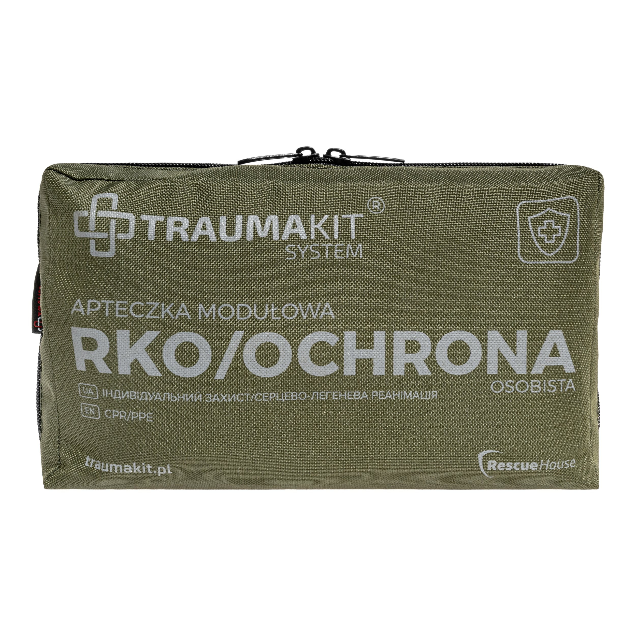 AedMax - Trauma Kit A - Modularer Erste-Hilfe-Kasten - Grün - CPR/Persönliche Schutzausrüstung