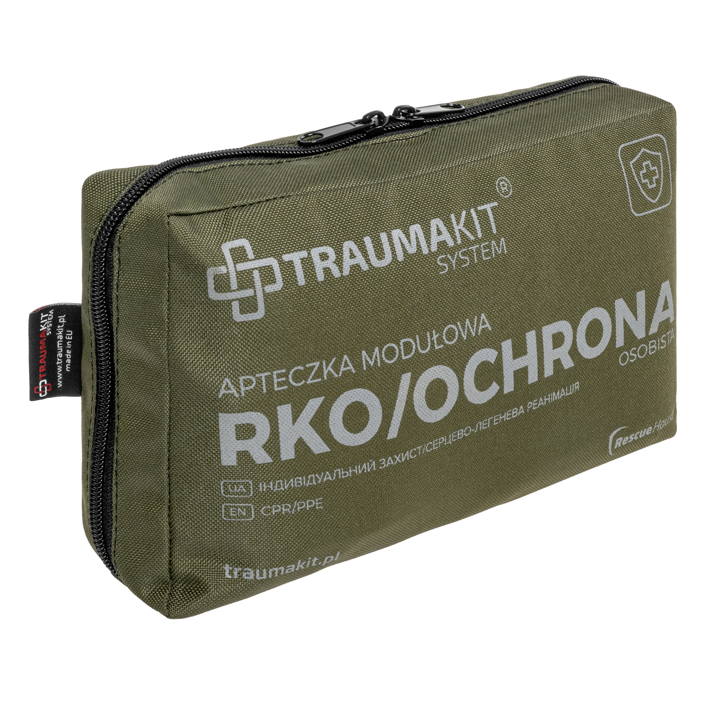 AedMax - Trauma Kit A - Modularer Erste-Hilfe-Kasten - Grün - CPR/Persönliche Schutzausrüstung