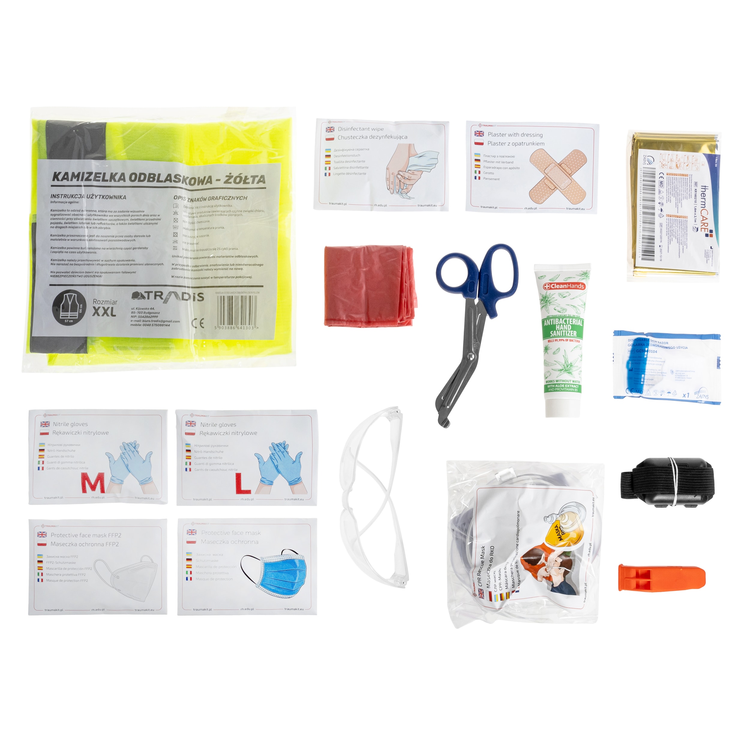 AedMax - Trauma Kit A - Modularer Erste-Hilfe-Kasten - Grün - CPR/Persönliche Schutzausrüstung