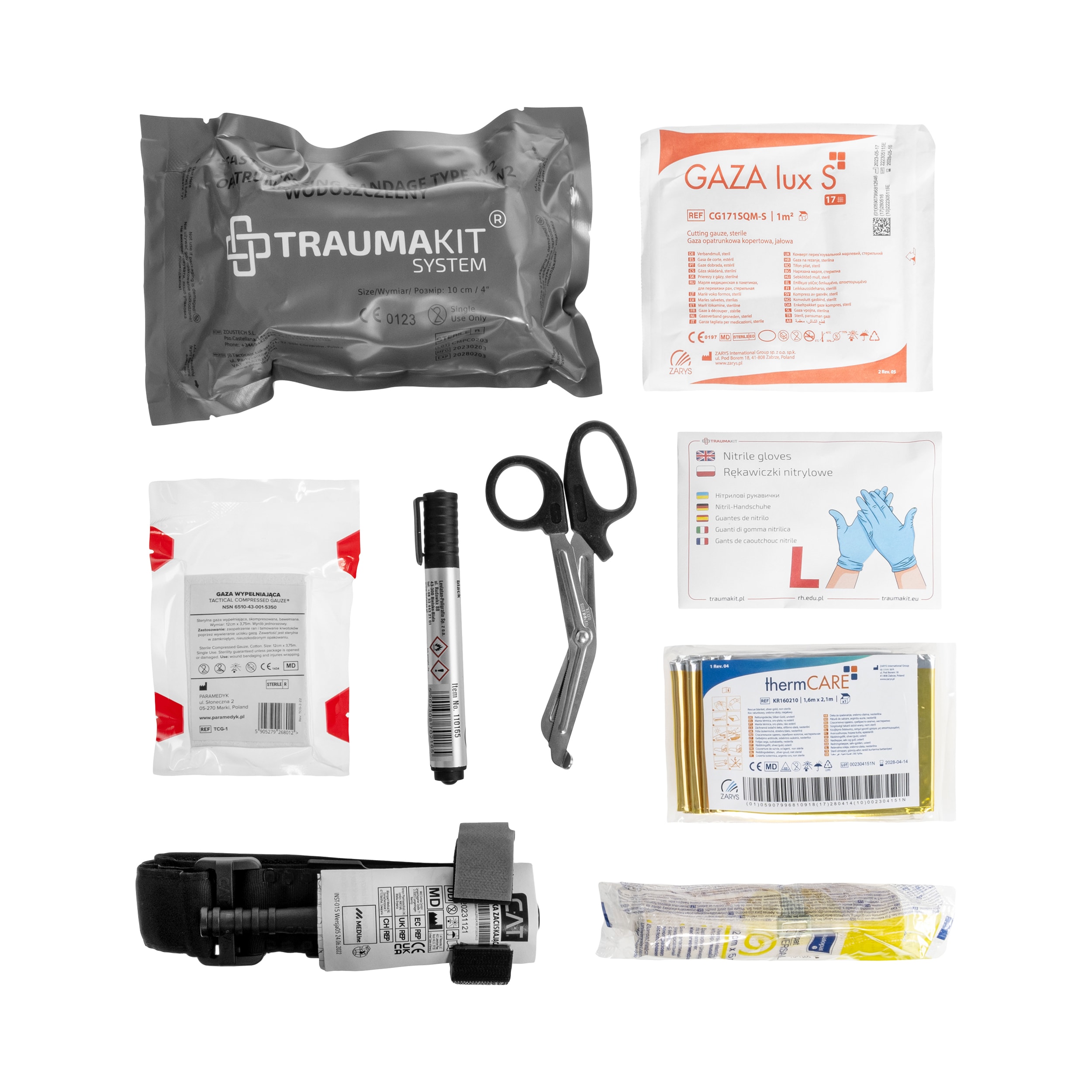 AedMax - Trauma Kit K Modularer Erste-Hilfe-Kasten - Grün - Blutungen