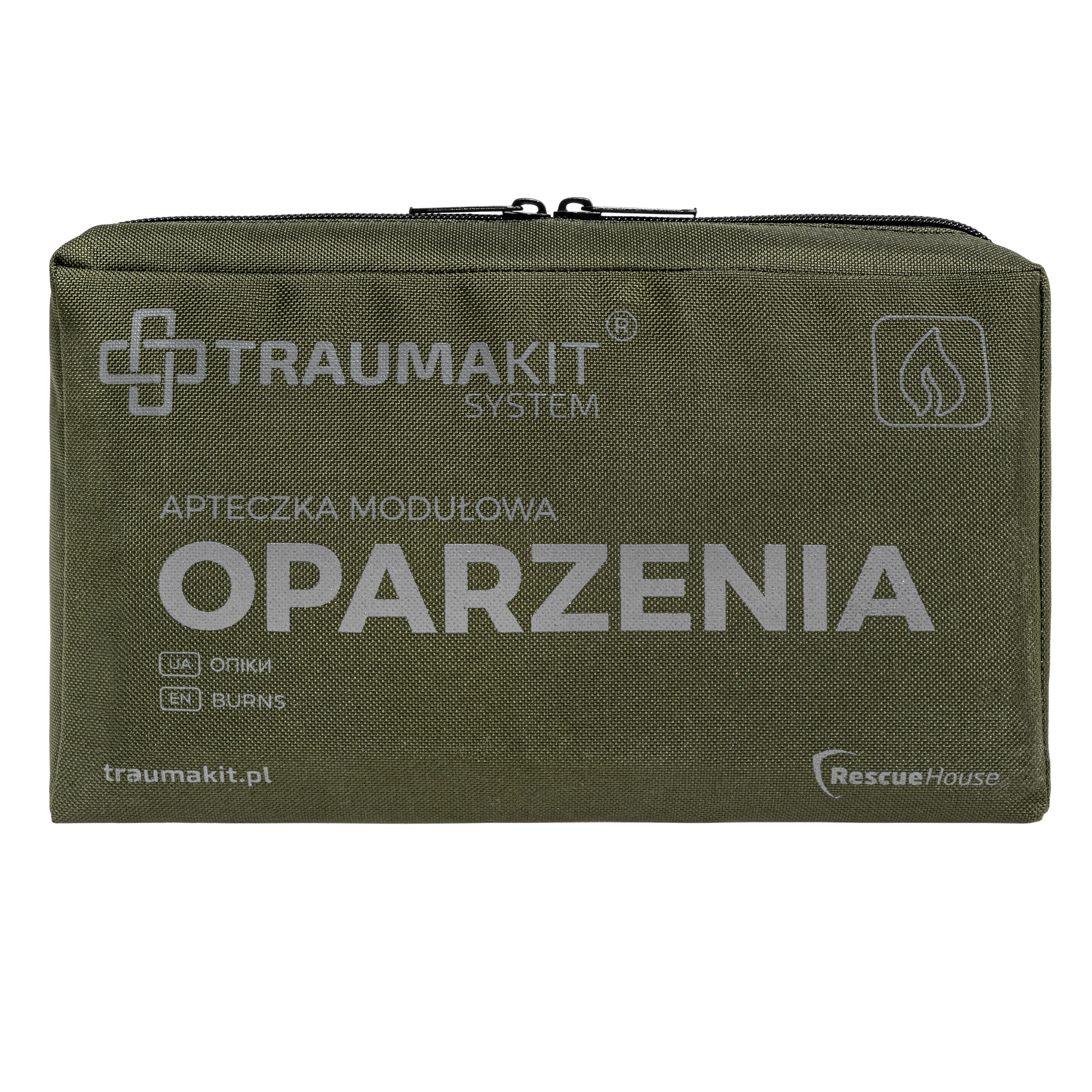 AedMax - Trauma Kit O - Modulares Erste-Hilfe-Set Grün - Verbrennungen