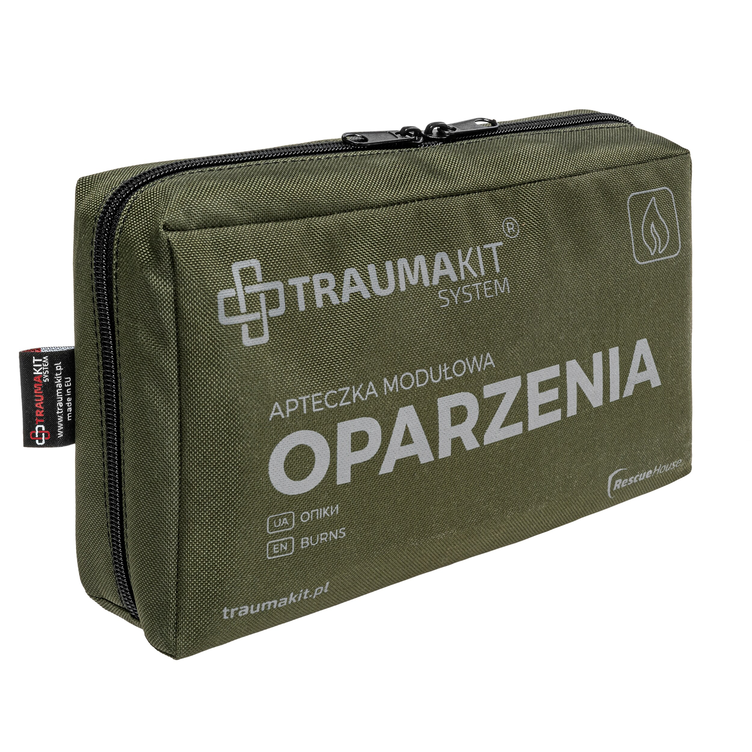 AedMax - Trauma Kit O - Modulares Erste-Hilfe-Set Grün - Verbrennungen