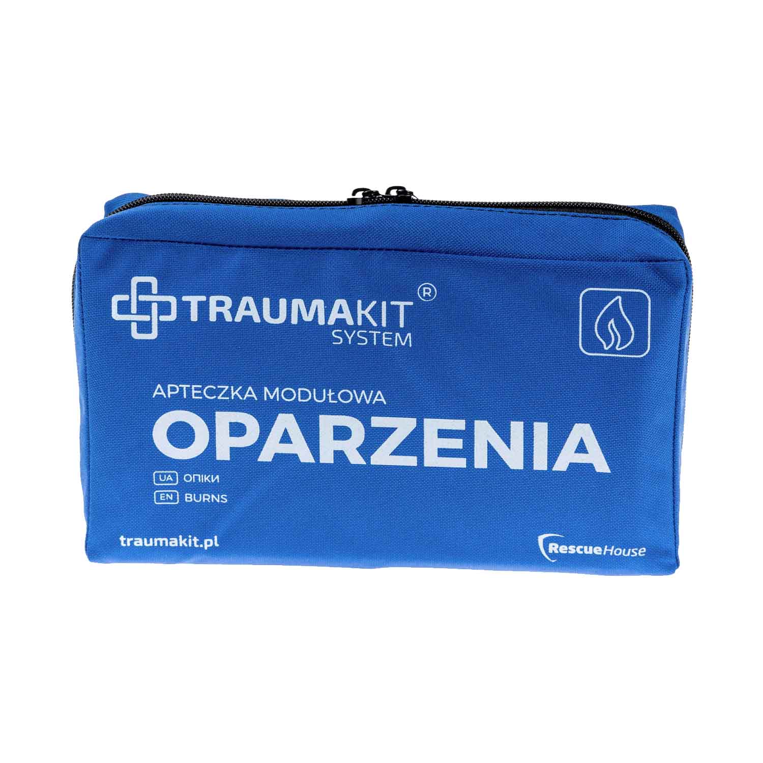 AedMax - Trauma Kit O - Modulares Erste-Hilfe-Set Blau - Burnshield Verbrennungen