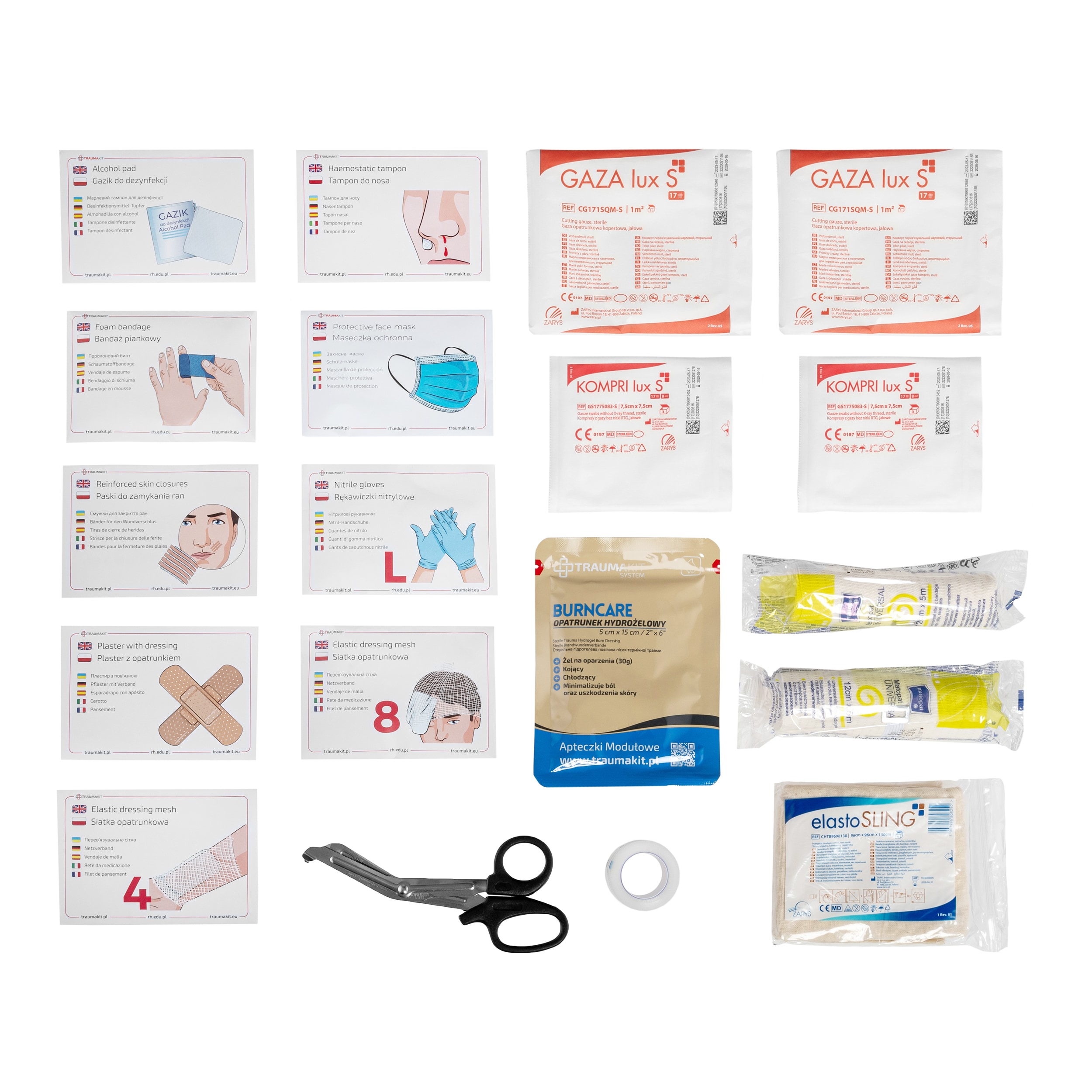 AedMax - Trauma Kit R - Modulares Erste-Hilfe-Set Grün - Verletzungen