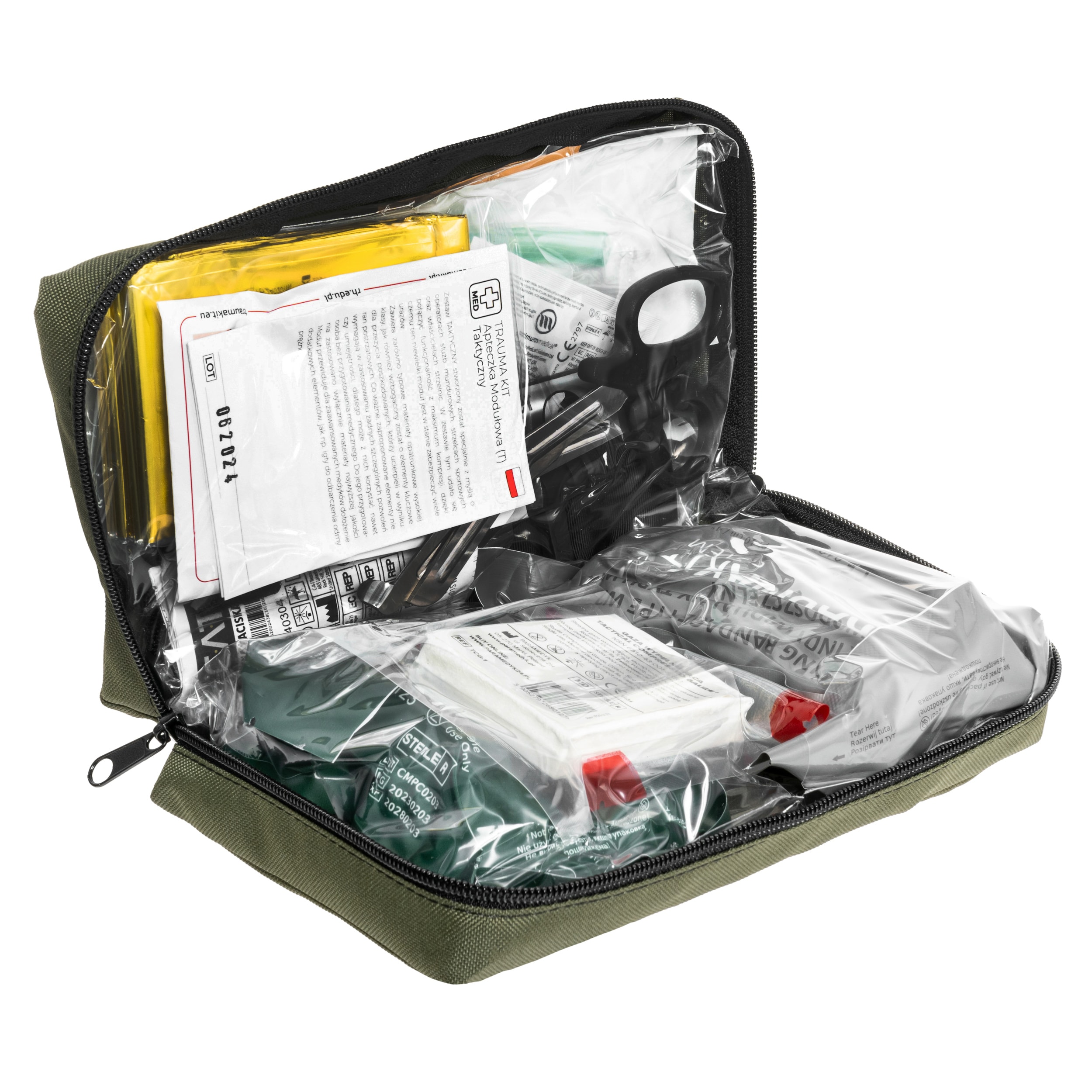 AedMax - Trauma Kit T Modularer Erste-Hilfe-Kasten - Grün - Tactical