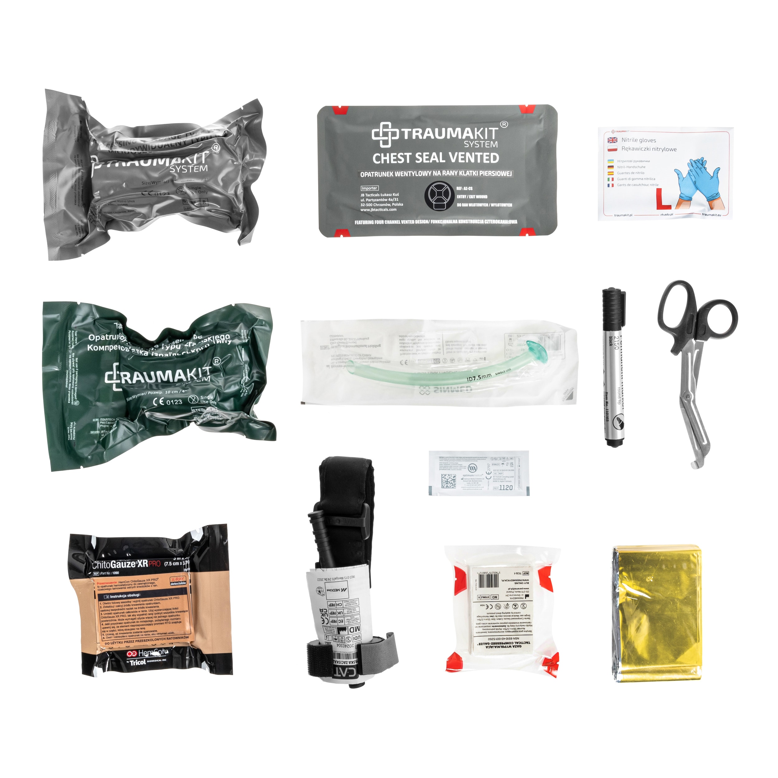 AedMax - Trauma Kit T Modularer Erste-Hilfe-Kasten - Grün - Tactical