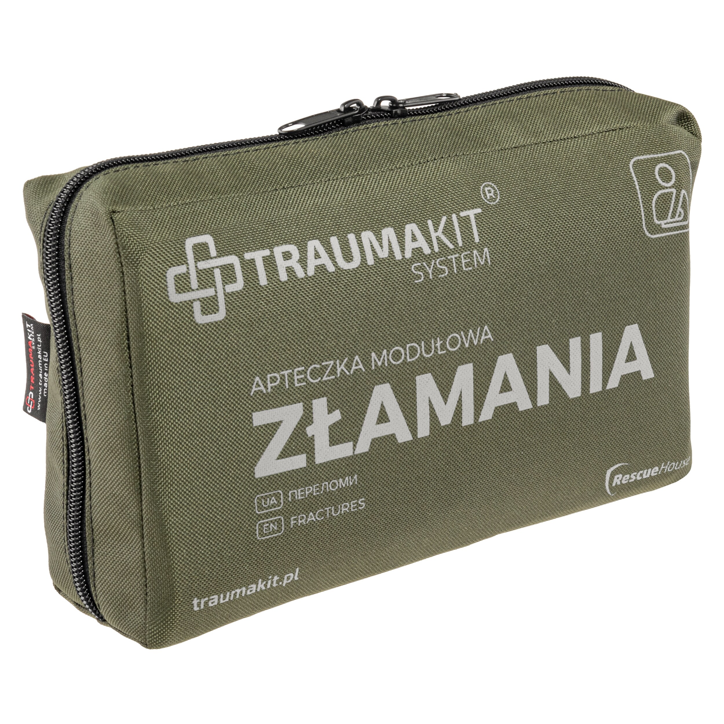 AedMax - Trauma Kit Z - Modularer Erste-Hilfe-Kasten - Grün - Frakturen