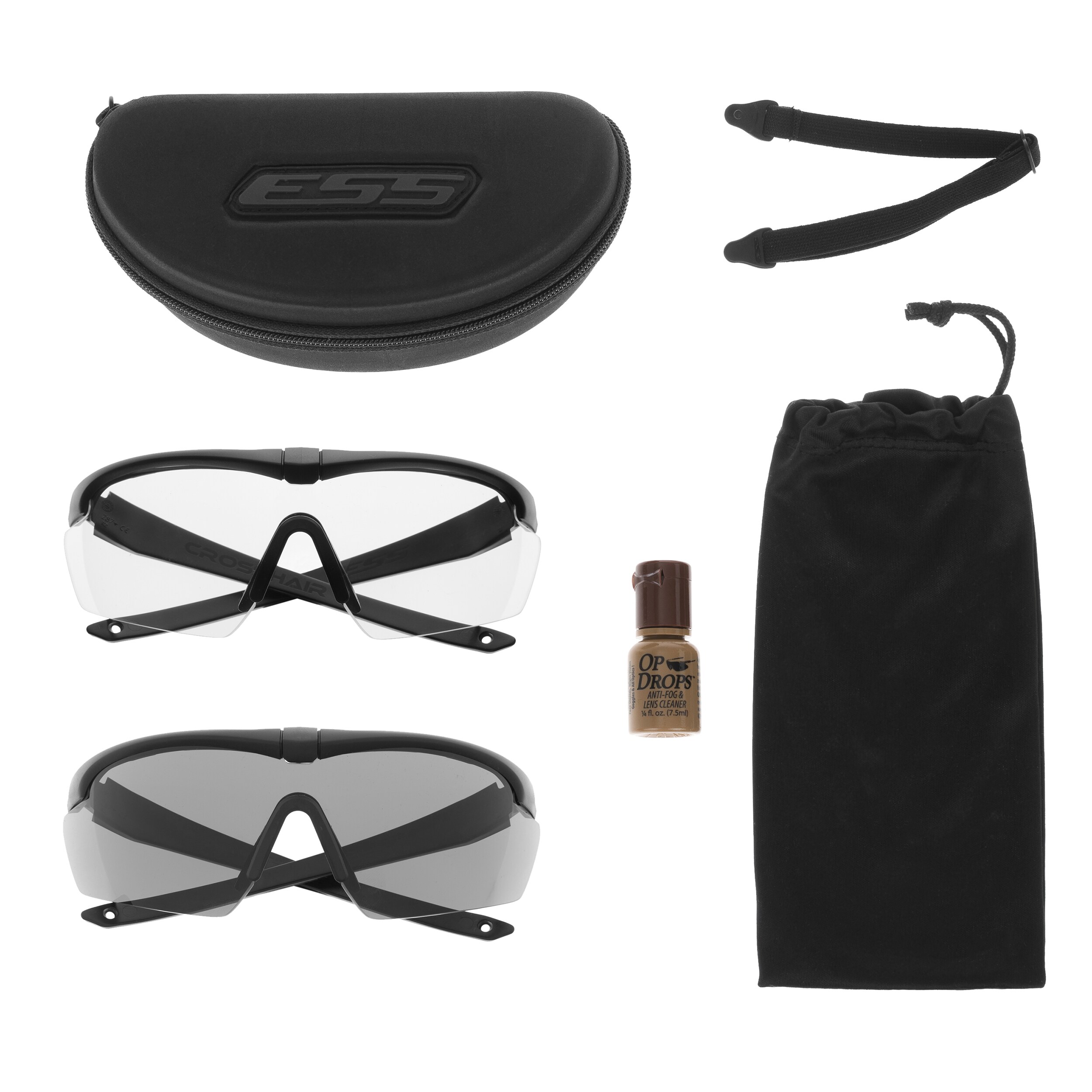 ESS - Crosshair 2x Taktische Brille - Clear/Smoke Gray