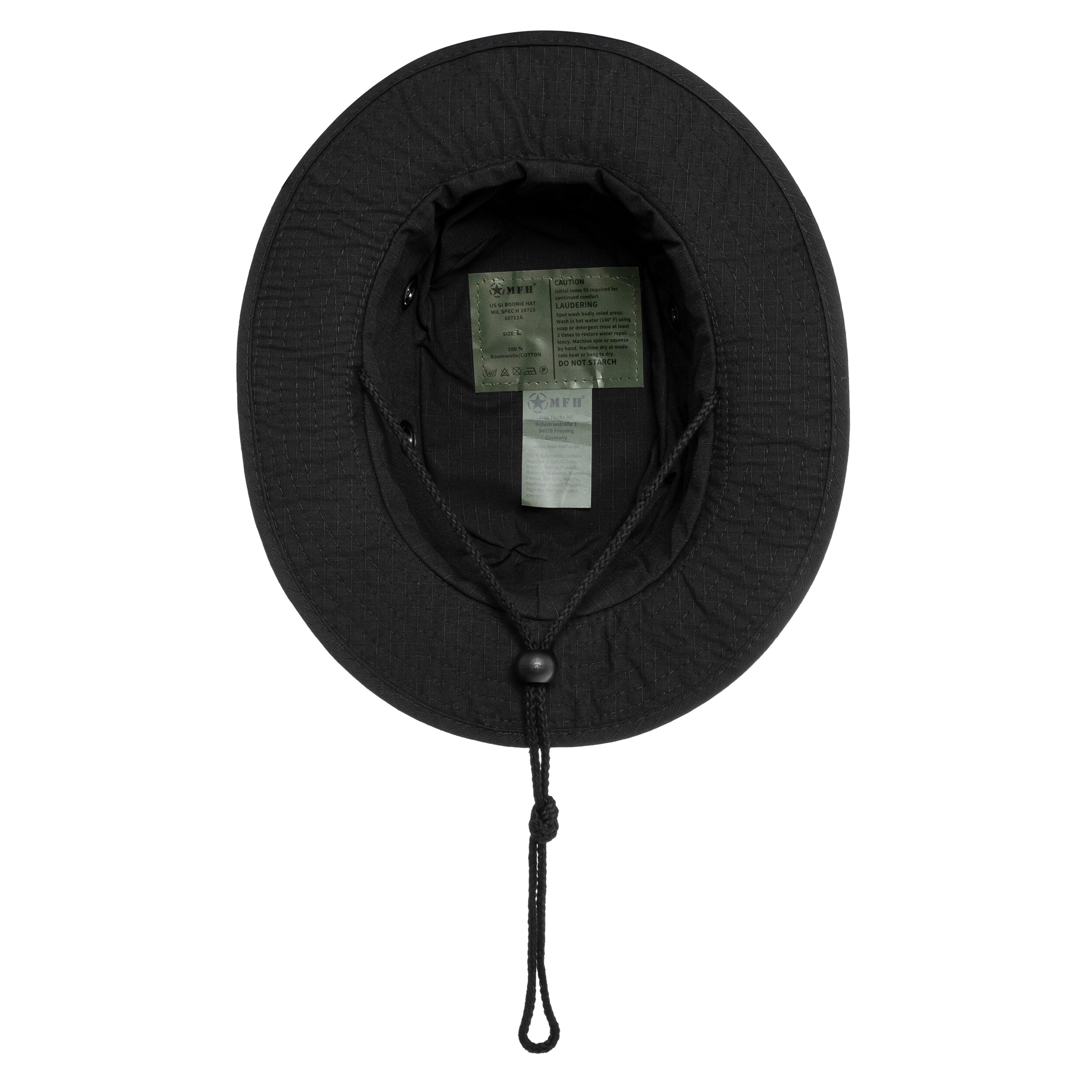 MFH - US GI Bush Hat Boonie Rip-Stop - Hut - Black