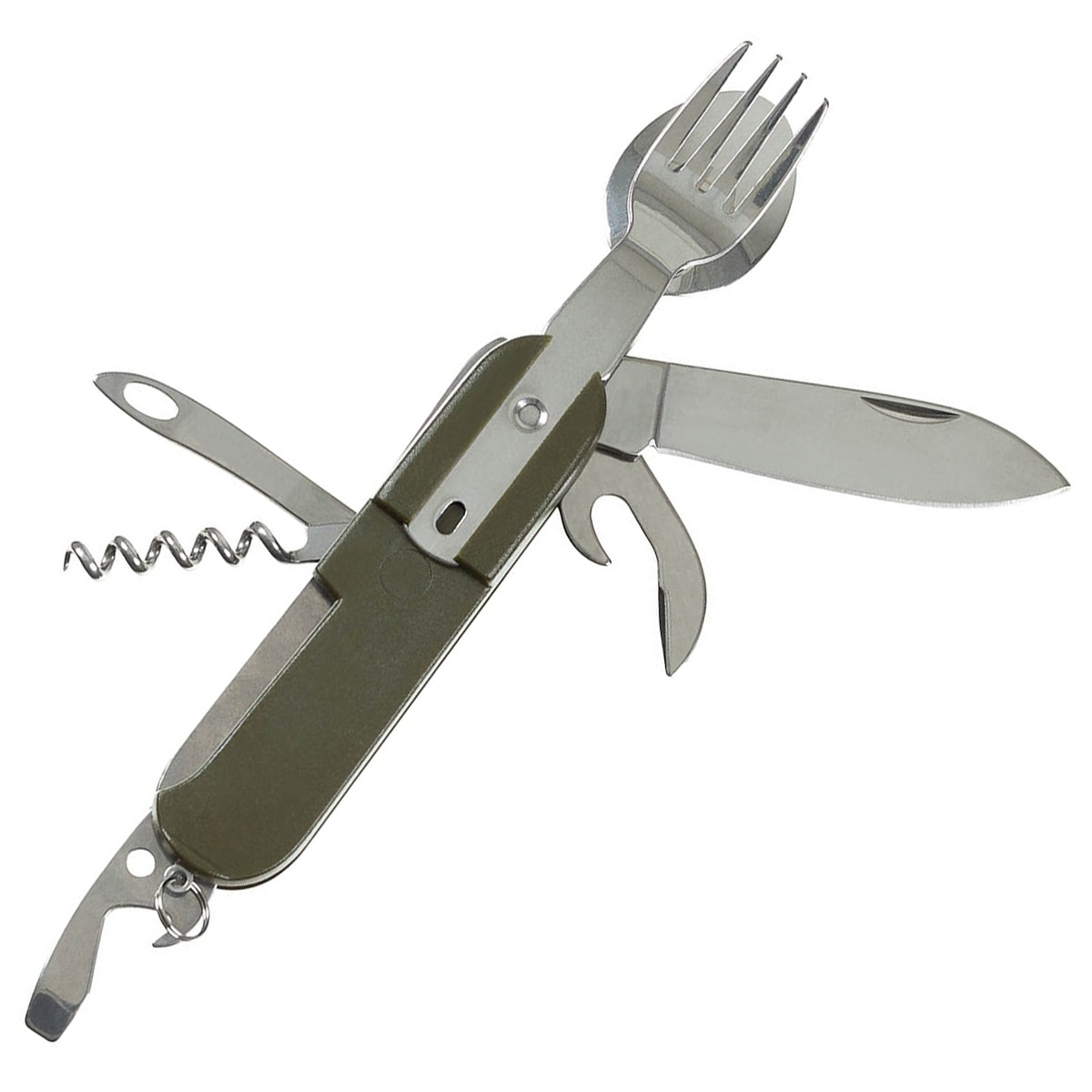 MFH - Pocket Knife - Zusammensetzbares Campinbesteckset - OD Green