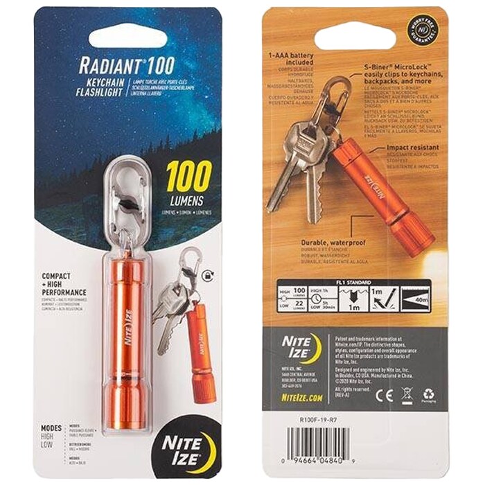 Nite Ize - Radiant 100 Orange - Taschenlampe - 100 Lumen