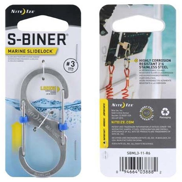 Nite Ize - S-Biner Marine SlideLock 3 - Karabinerhaken - Stainless