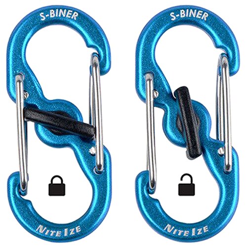 Nite Ize - S-Biner MicroLock Aluminum Blue - Karabiner - 2 Stück.