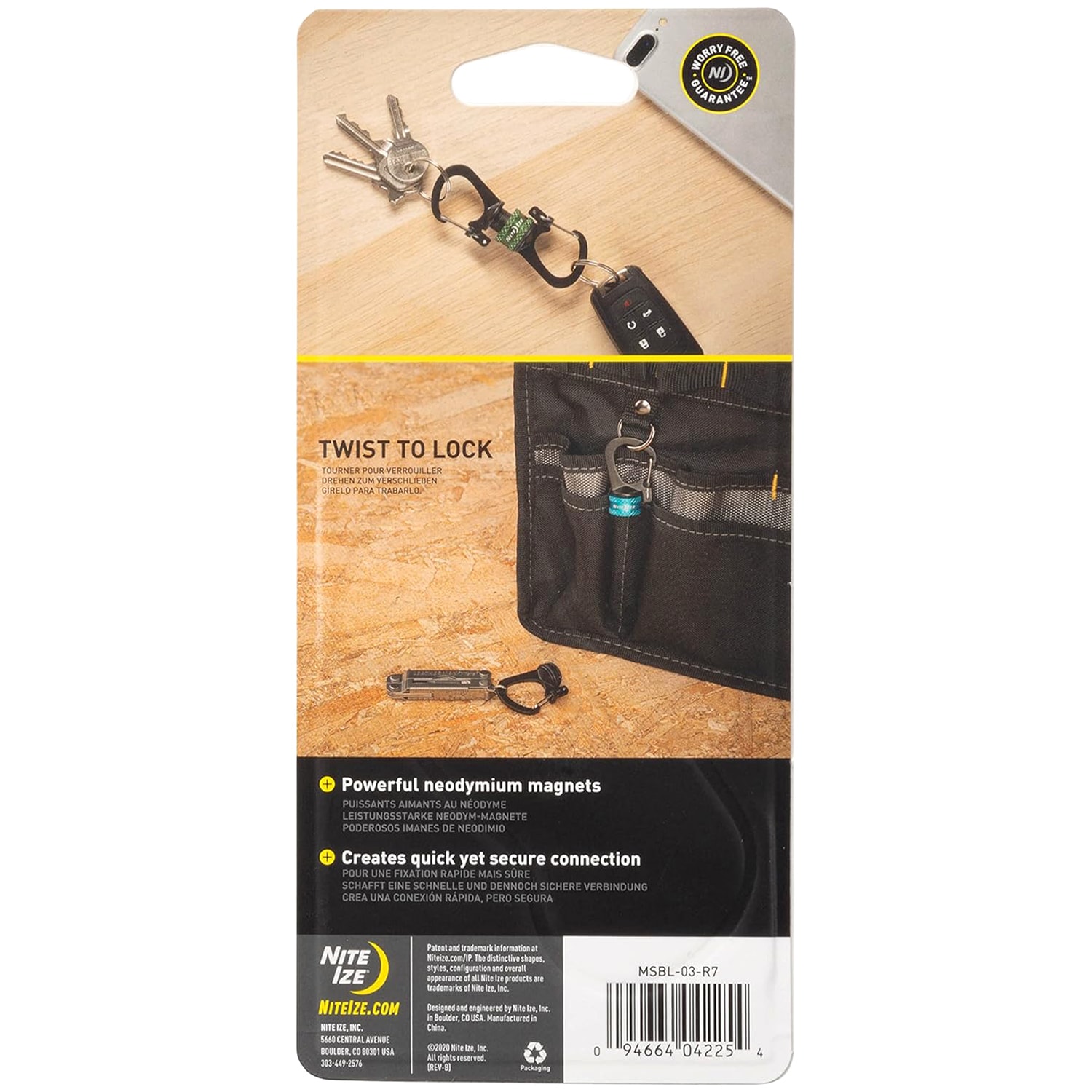 Nite Ize - SlideLock 360 st. Magnetic Locking Dual Carabiner - Karabiner - Blue