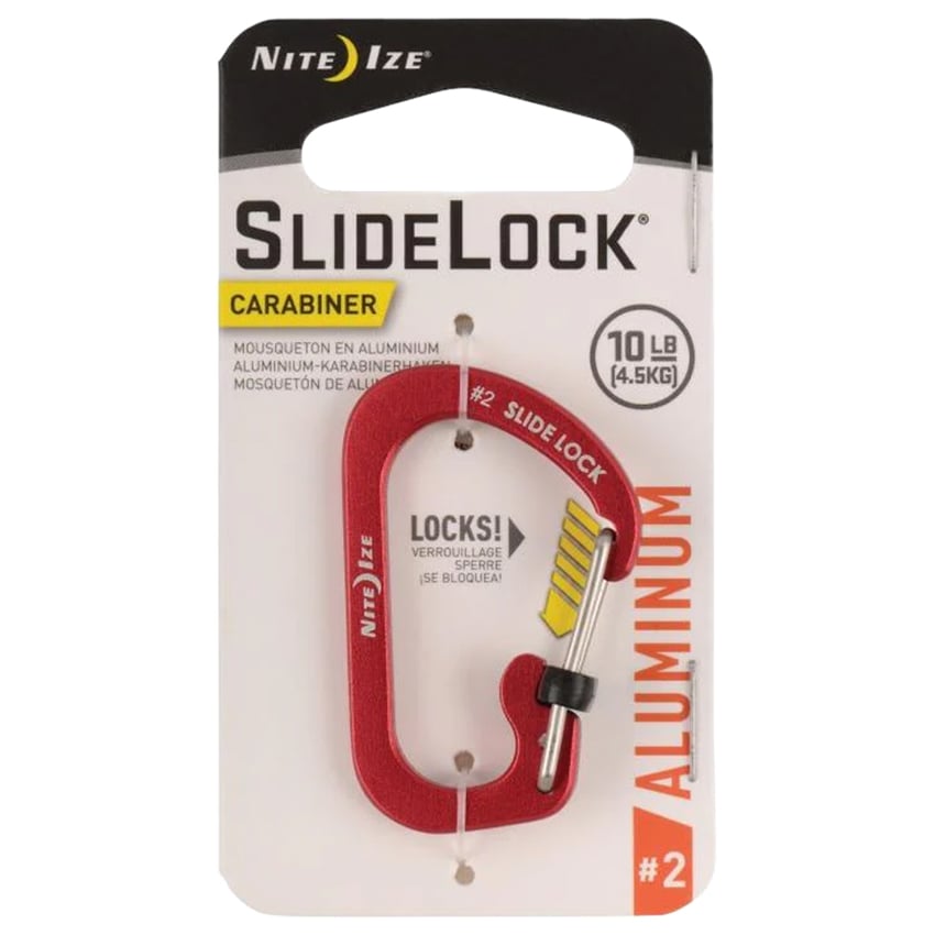 Nite Ize - SlideLock 2 Aluminum - Karabiner - Red