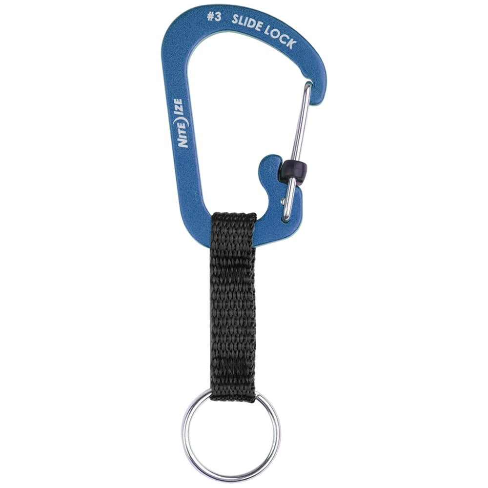 Nite Ize - SlideLock Key Ring Aluminum - Schlüsselanhänger mit Karabiner - Blue