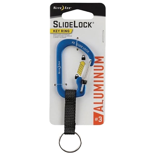 Nite Ize - SlideLock Key Ring Aluminum - Schlüsselanhänger mit Karabiner - Blue