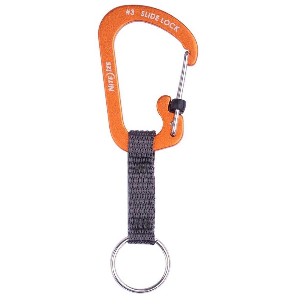 Nite Ize - SlideLock Key Ring Aluminum - Schlüsselanhänger mit Karabiner - Orange