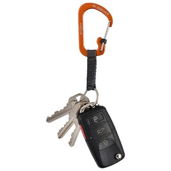 Nite Ize - SlideLock Key Ring Aluminum - Schlüsselanhänger mit Karabiner - Orange