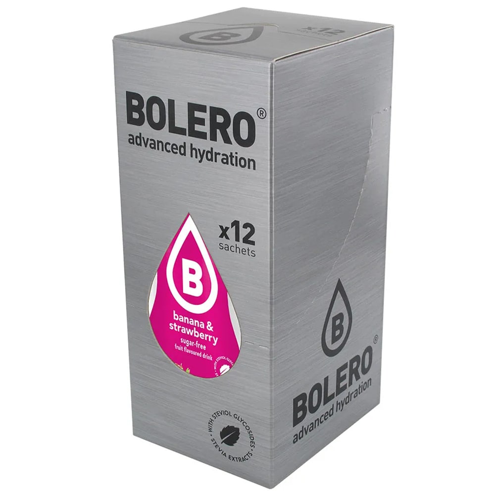 Bolero - Getränkepulver mit Stevia 9 g - 12 Stk. - Banana & Strawberry 