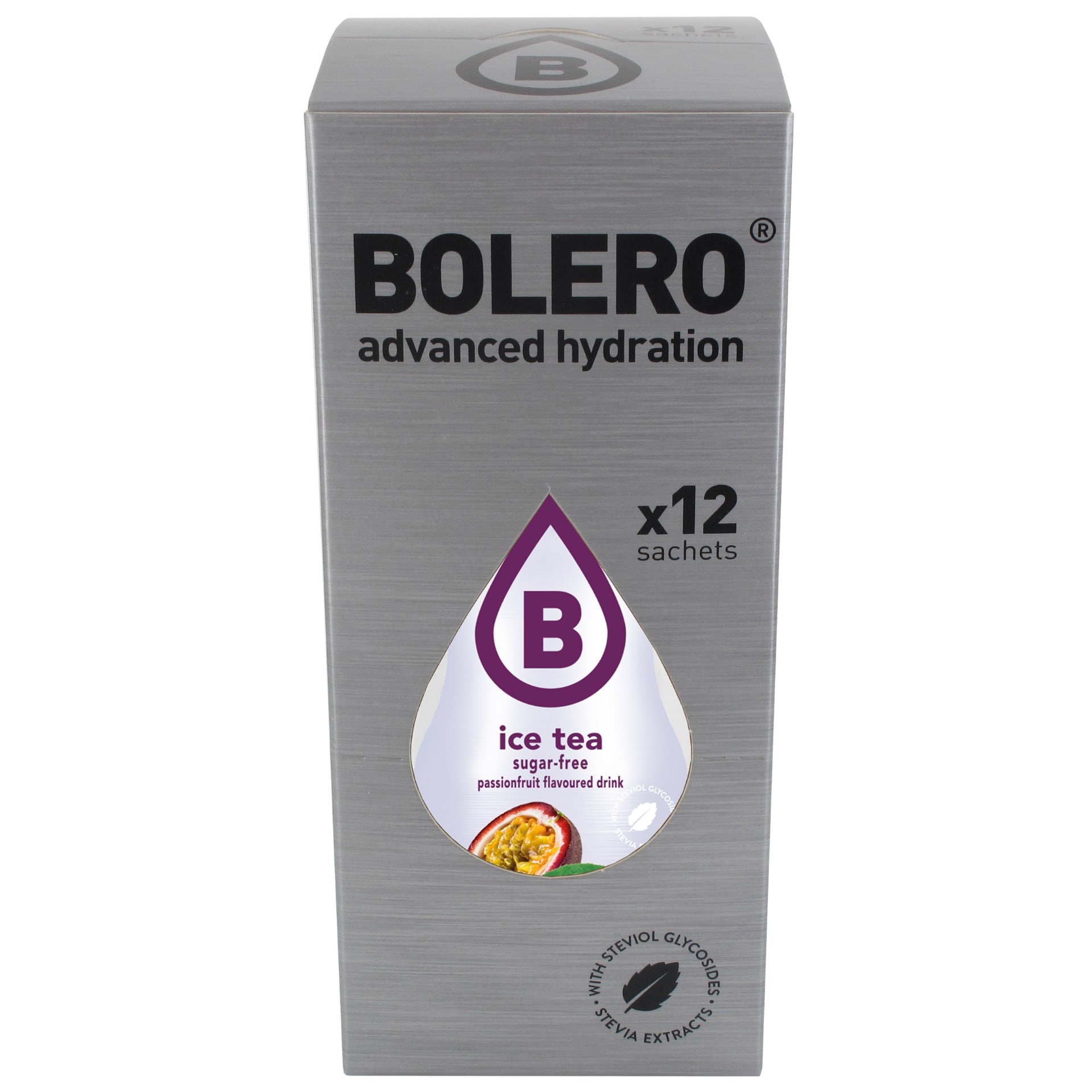 Bolero - Ice Tea Passionfruit Getränkepulver mit Stevia 8 g - 12 Stk.