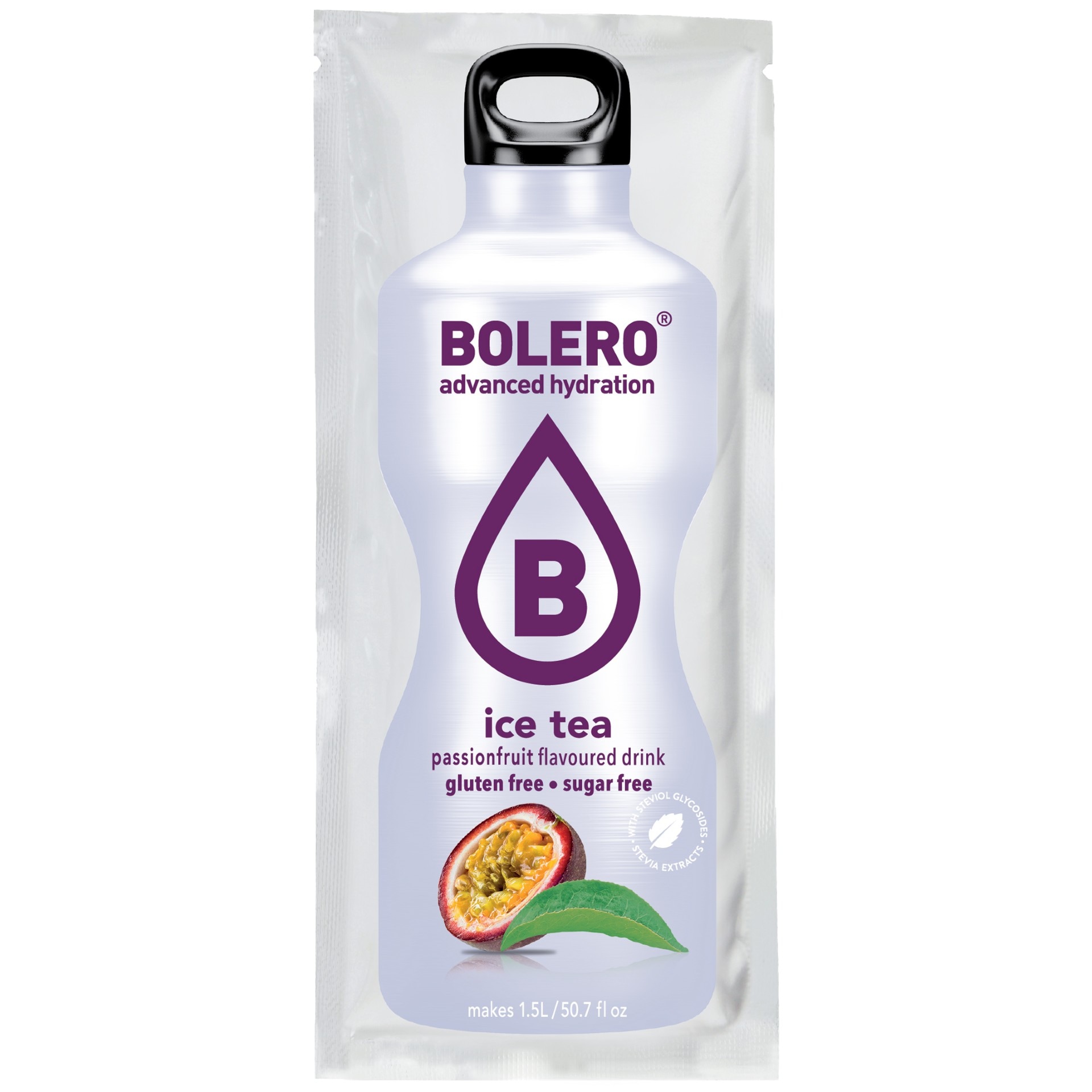 Bolero - Ice Tea Passionfruit Getränkepulver mit Stevia 8 g - 12 Stk.