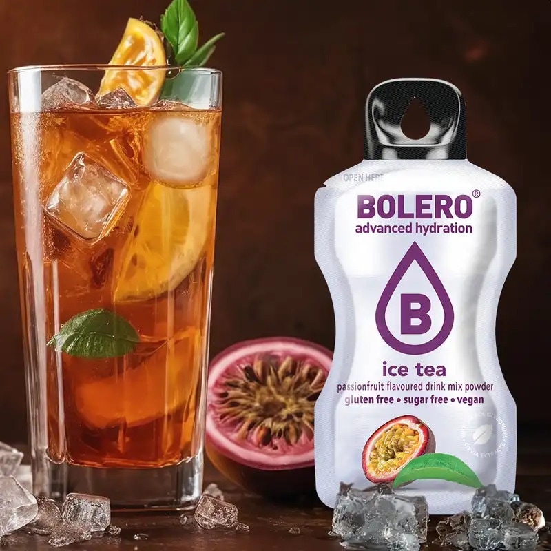 Bolero - Ice Tea Passionfruit Getränkepulver mit Stevia 8 g - 12 Stk.