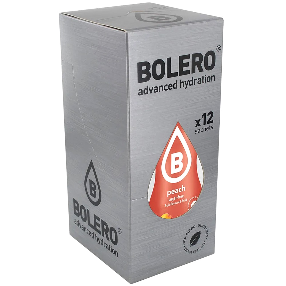 Bolero - Getränkepulver mit Stevia 9 g - Peach - 12 Stk.