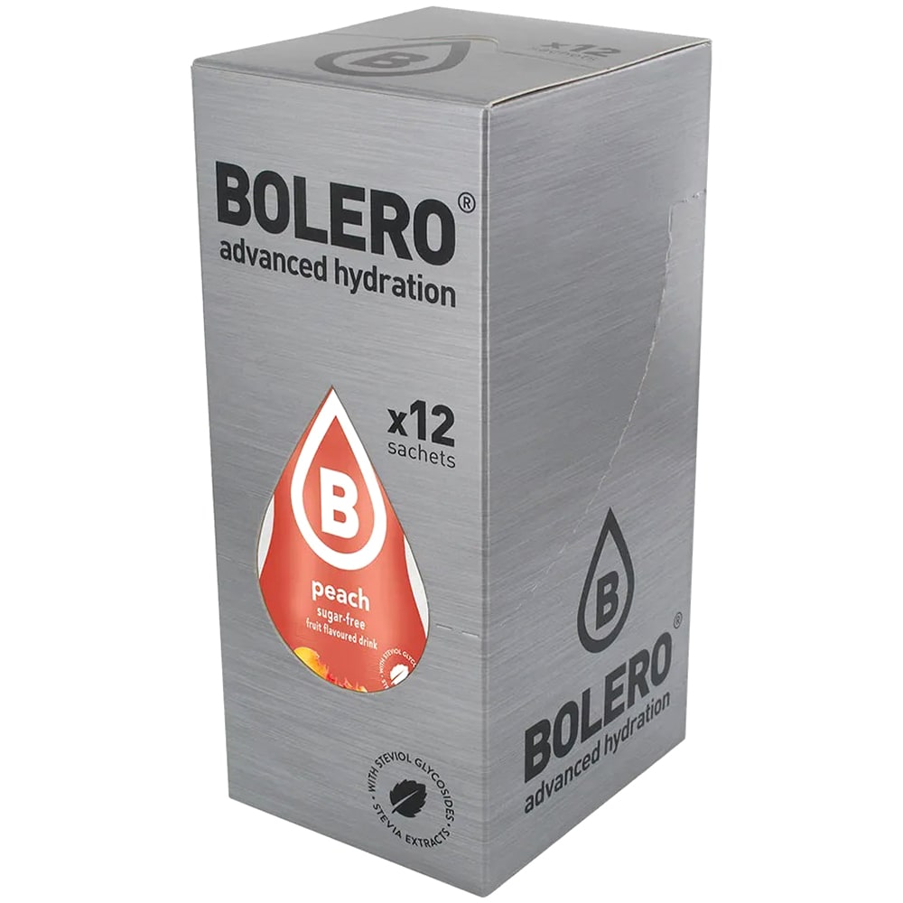 Bolero - Getränkepulver mit Stevia 9 g - Peach - 12 Stk.