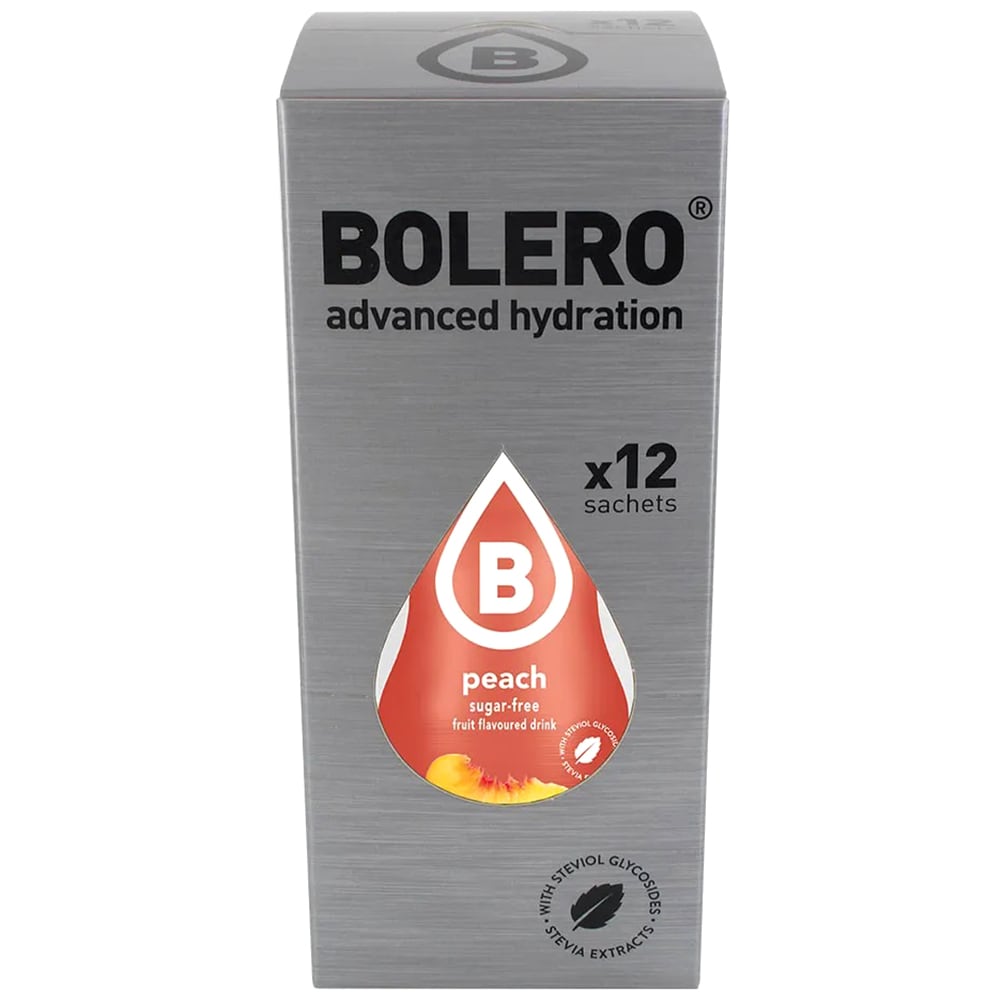 Bolero - Getränkepulver mit Stevia 9 g - Peach - 12 Stk.