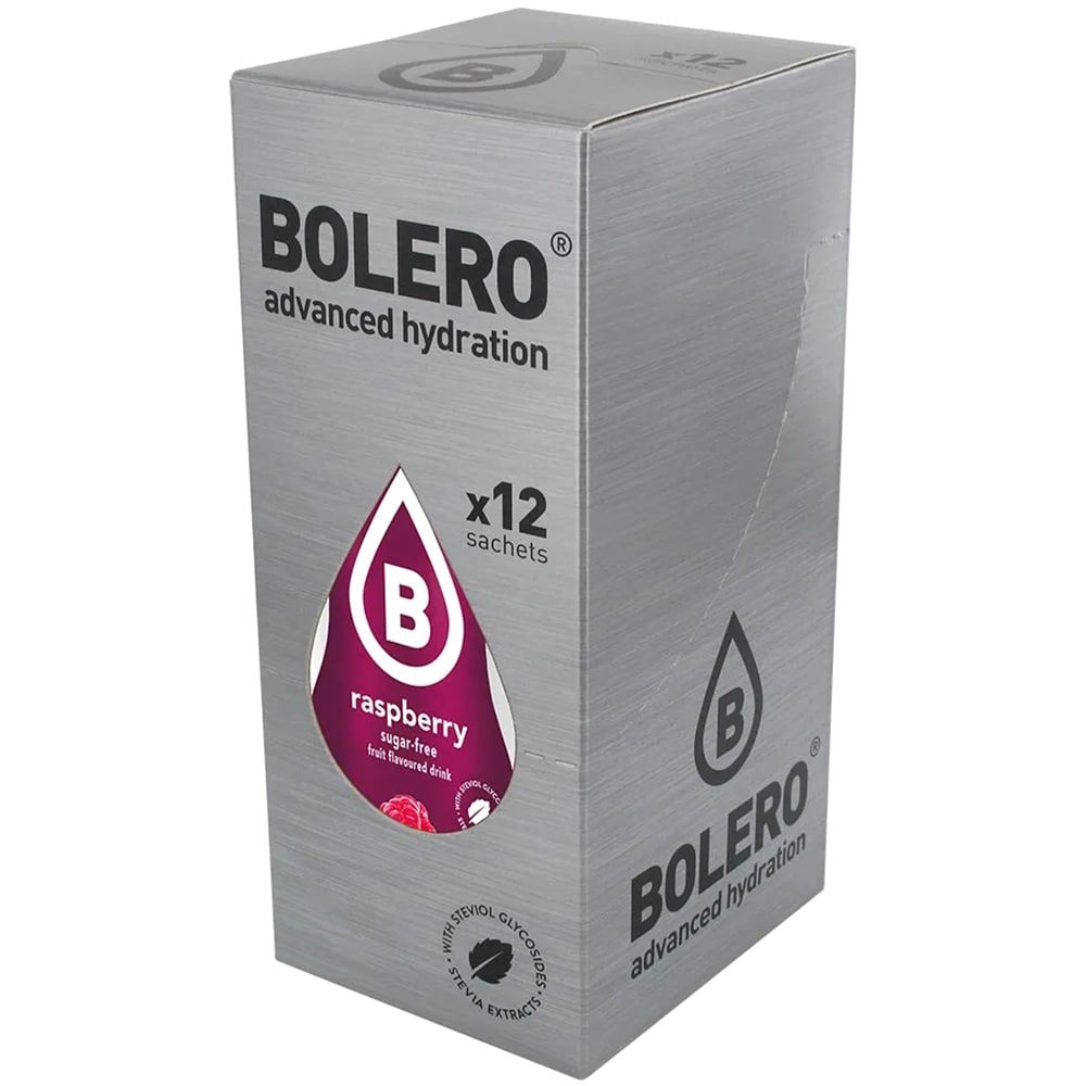 Bolero - Getränkepulver mit Stevia 9 g - Raspberry - 12 Stk.