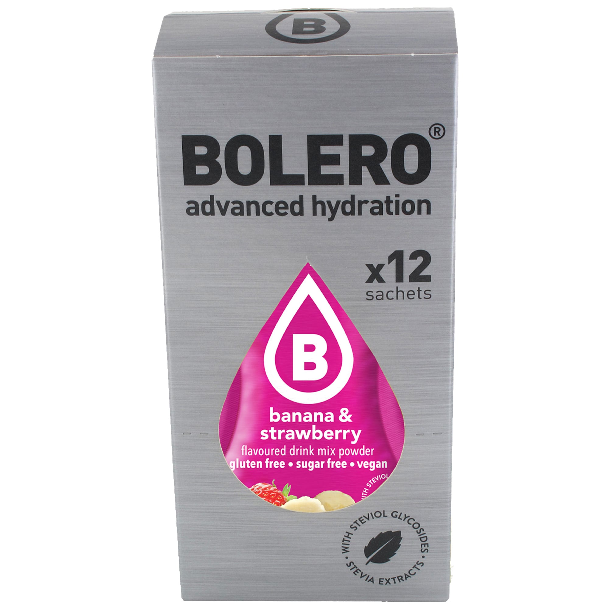 Bolero - Getränkepulver mit Stevia 3 g - 12 Stk. - Banana & Strawberry 