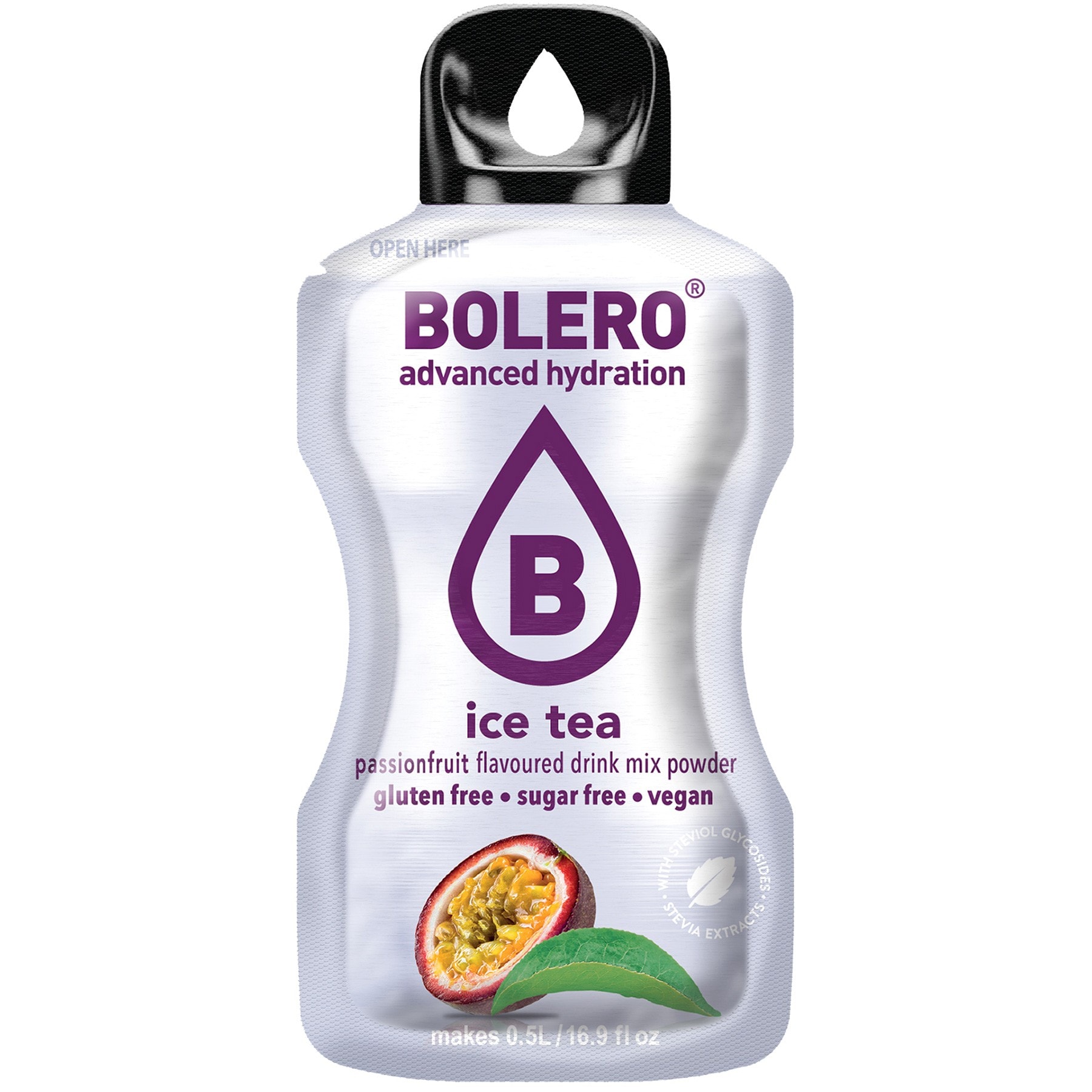 Bolero - Getränkepulver mit Stevia 3 g - Ice Tea Passionfruit - 12 Stk. 