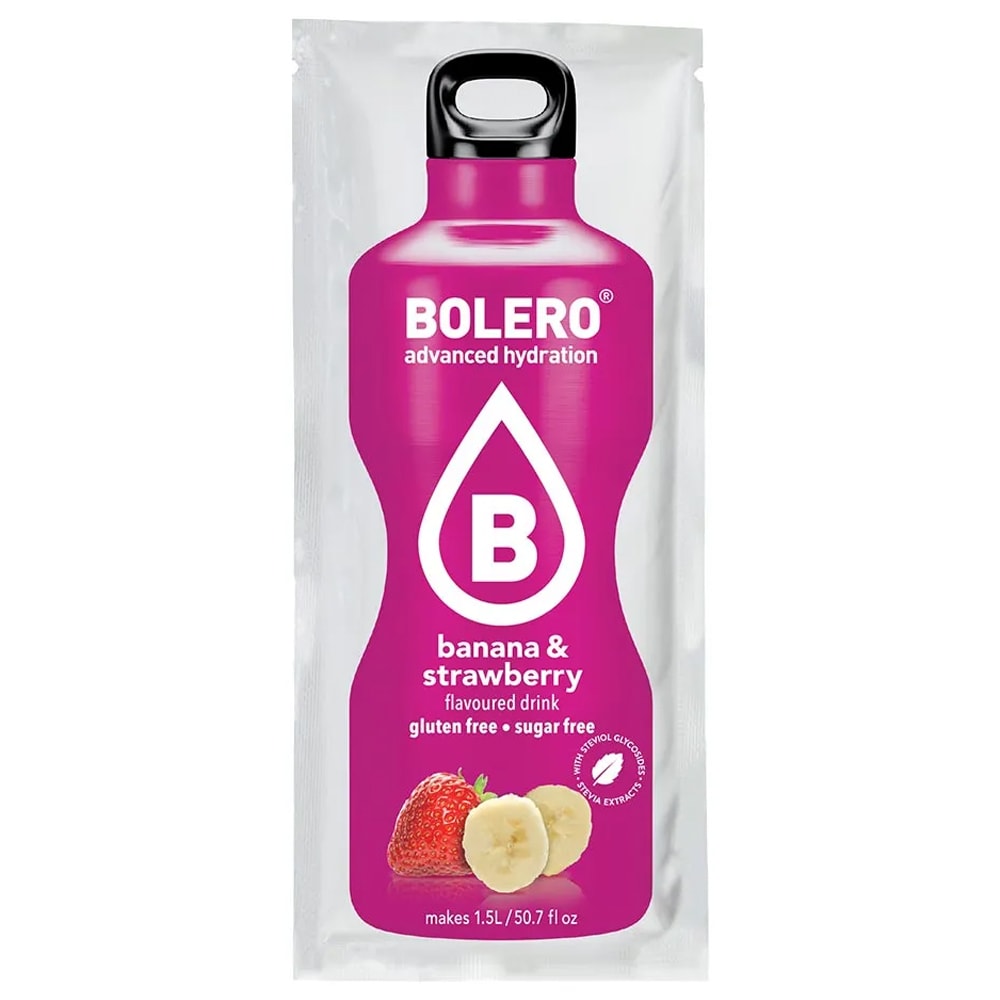 Bolero - Getränkepulver mit Stevia 9 g - Banana & Strawberry 