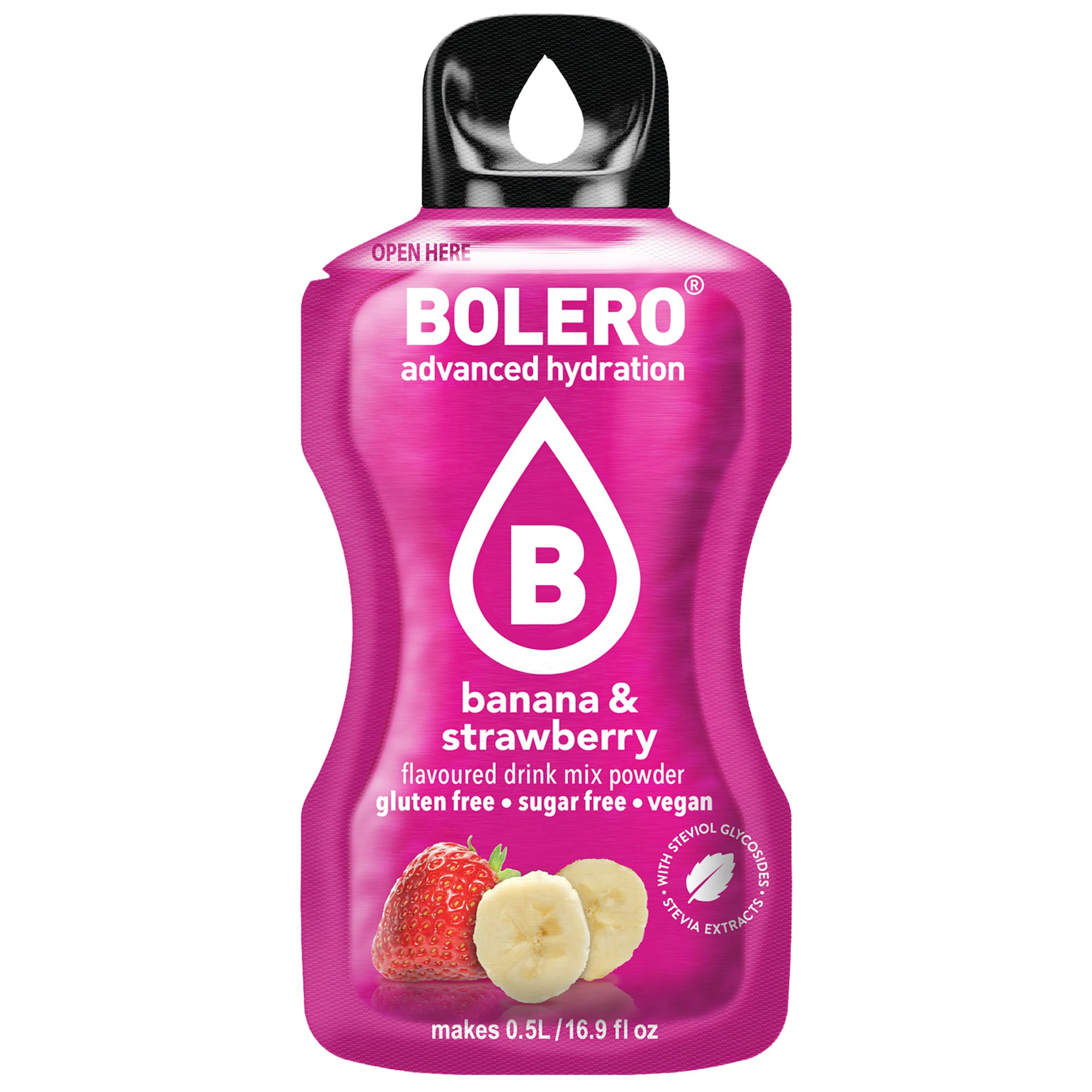 Bolero - Getränkepulver mit Stevia 3 g - Banana & Strawberry 