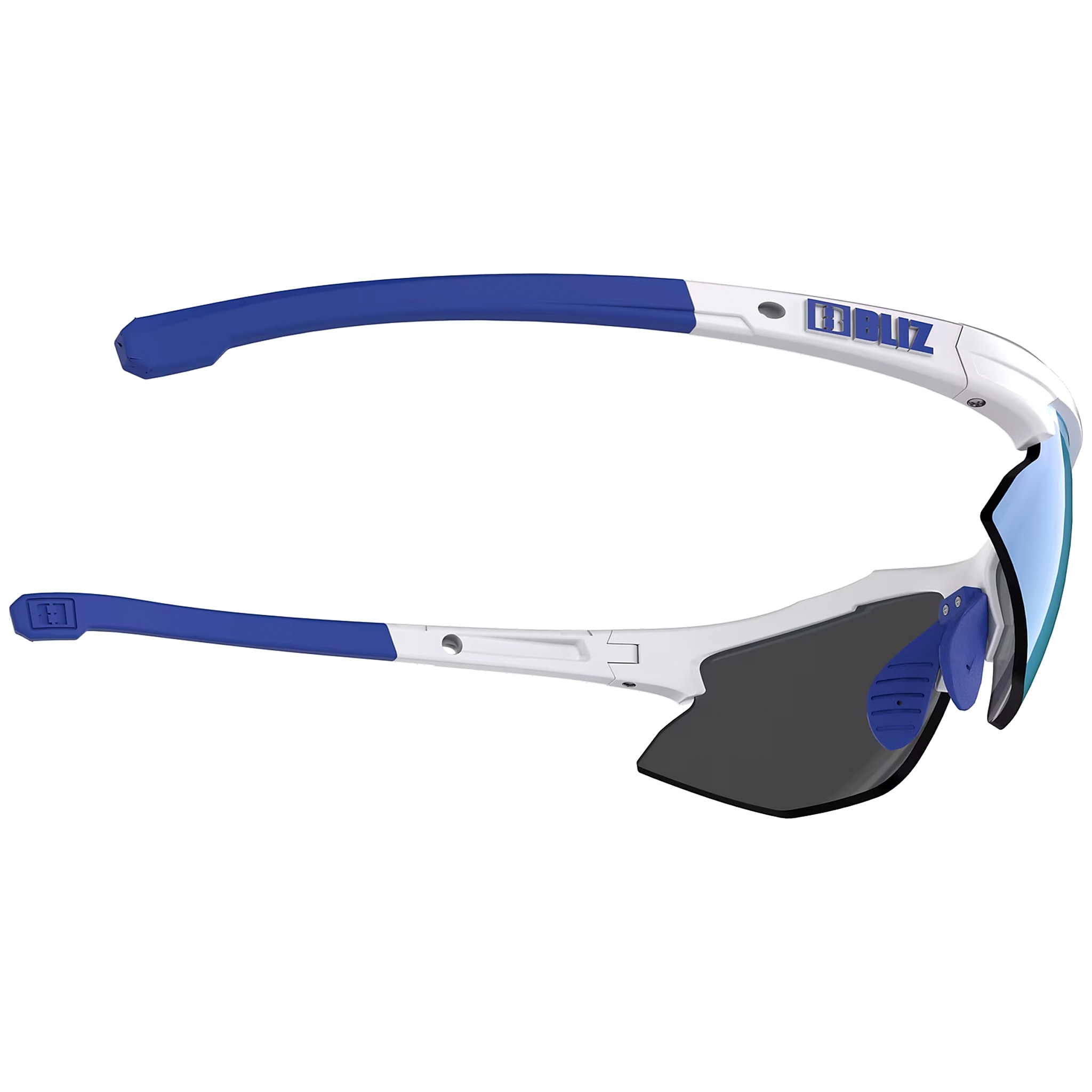 Bliz - Hybrid Brille - Shiny White/Smoke Blue/Orange, Clear