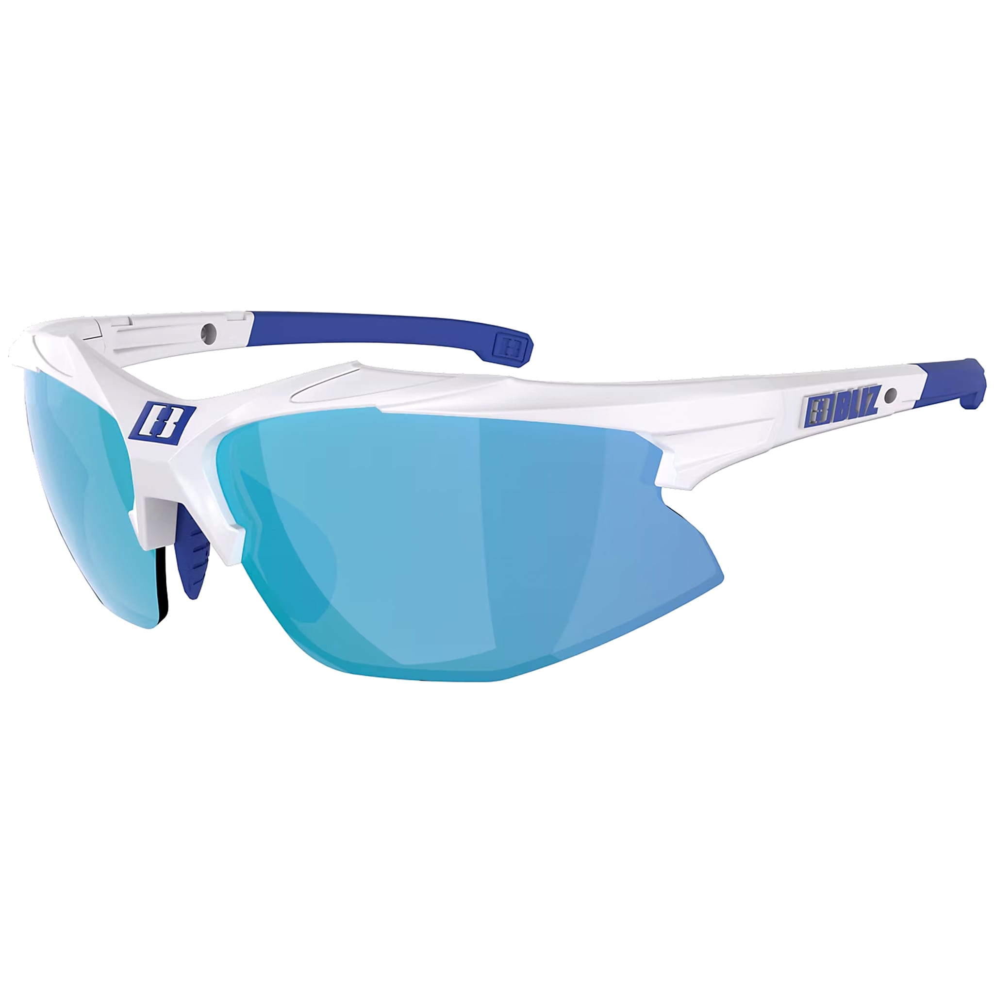 Bliz - Hybrid Brille - Shiny White/Smoke Blue/Orange, Clear