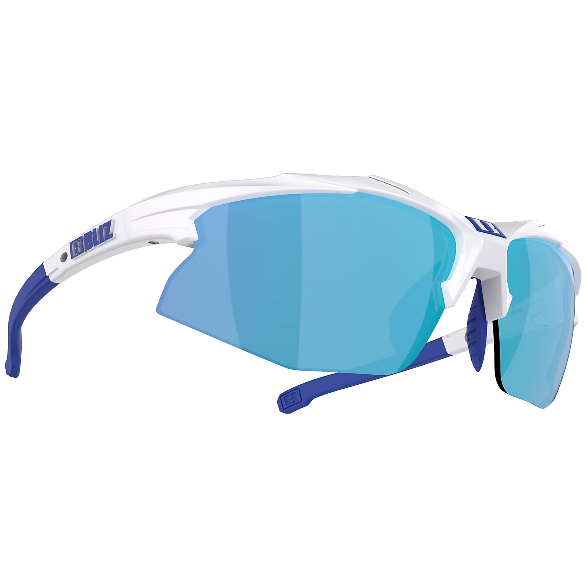 Bliz - Hybrid Brille - Shiny White/Smoke Blue/Orange, Clear