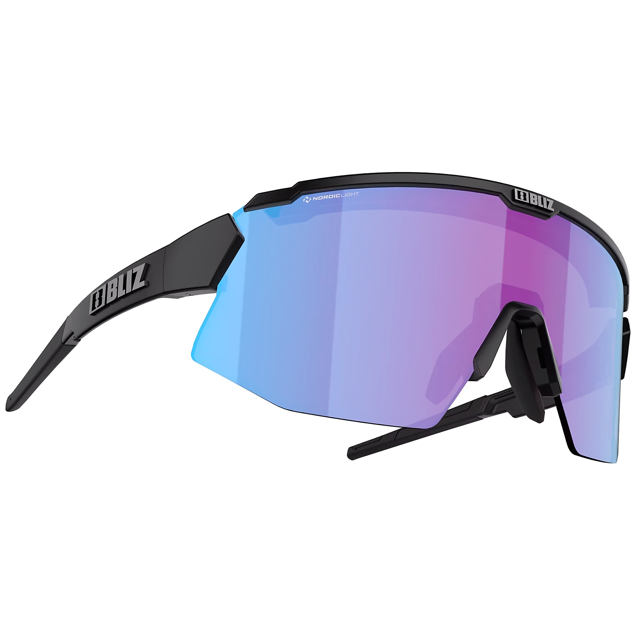 Bliz - Breeze Small Brille - Matt Black/Rose Violet Blue/Brown Silver