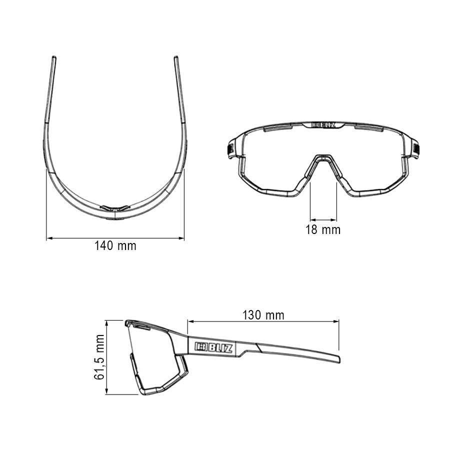 Bliz - Hero Small Sonnenbrille - Matt Black/Rose Violet Blue