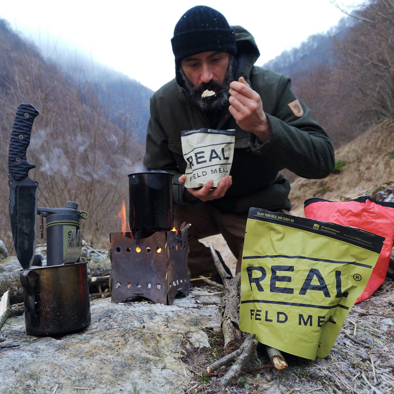 Drytech - Real Field Meal - Gefriergetrocknete Lebensmittel - Hähnchen mit Linsen und Limette 610 g